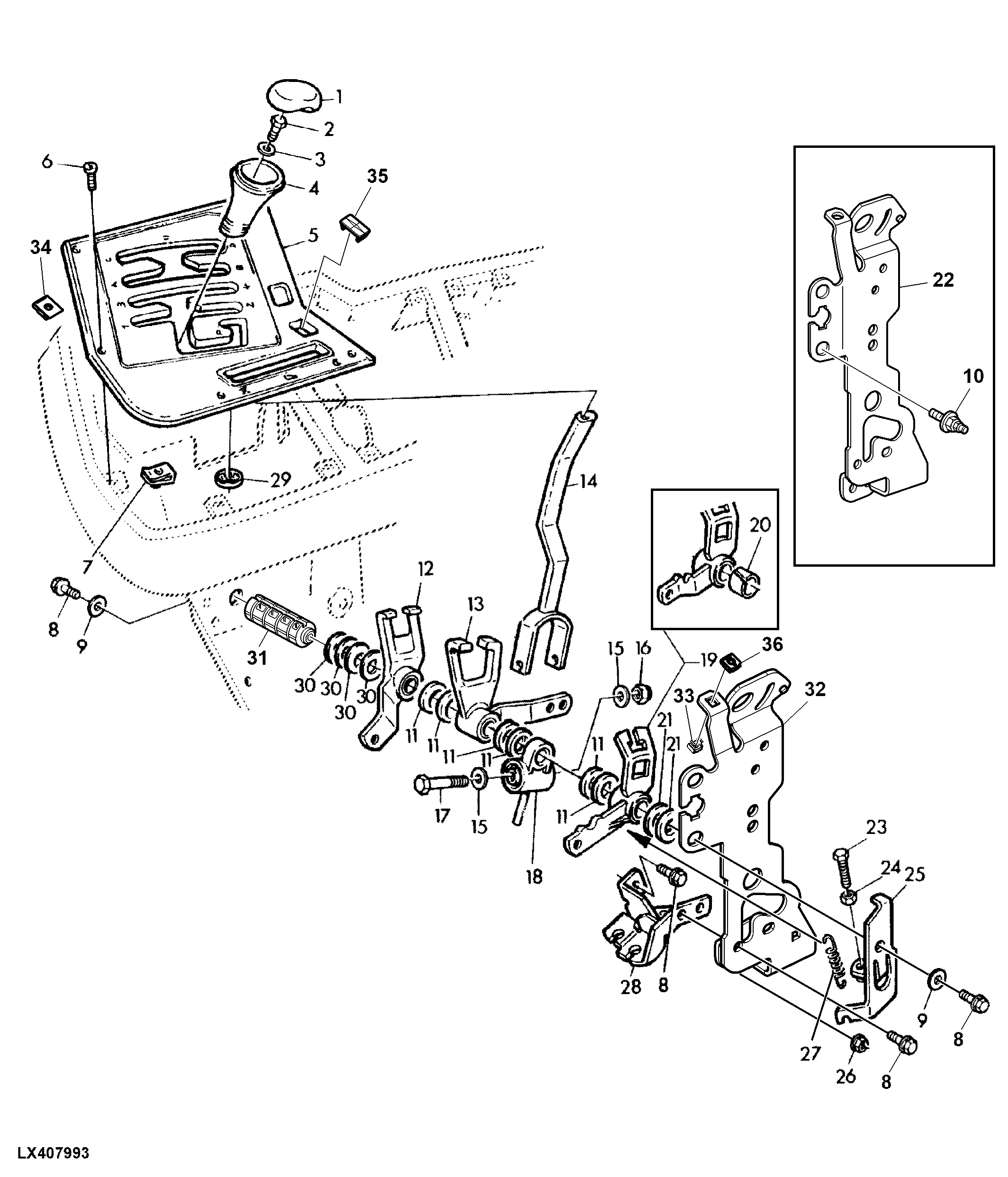 GEAR SHIFT COMPONENTS WITH 12-SPEED TRANSMISSION (SYNCROPLUS)