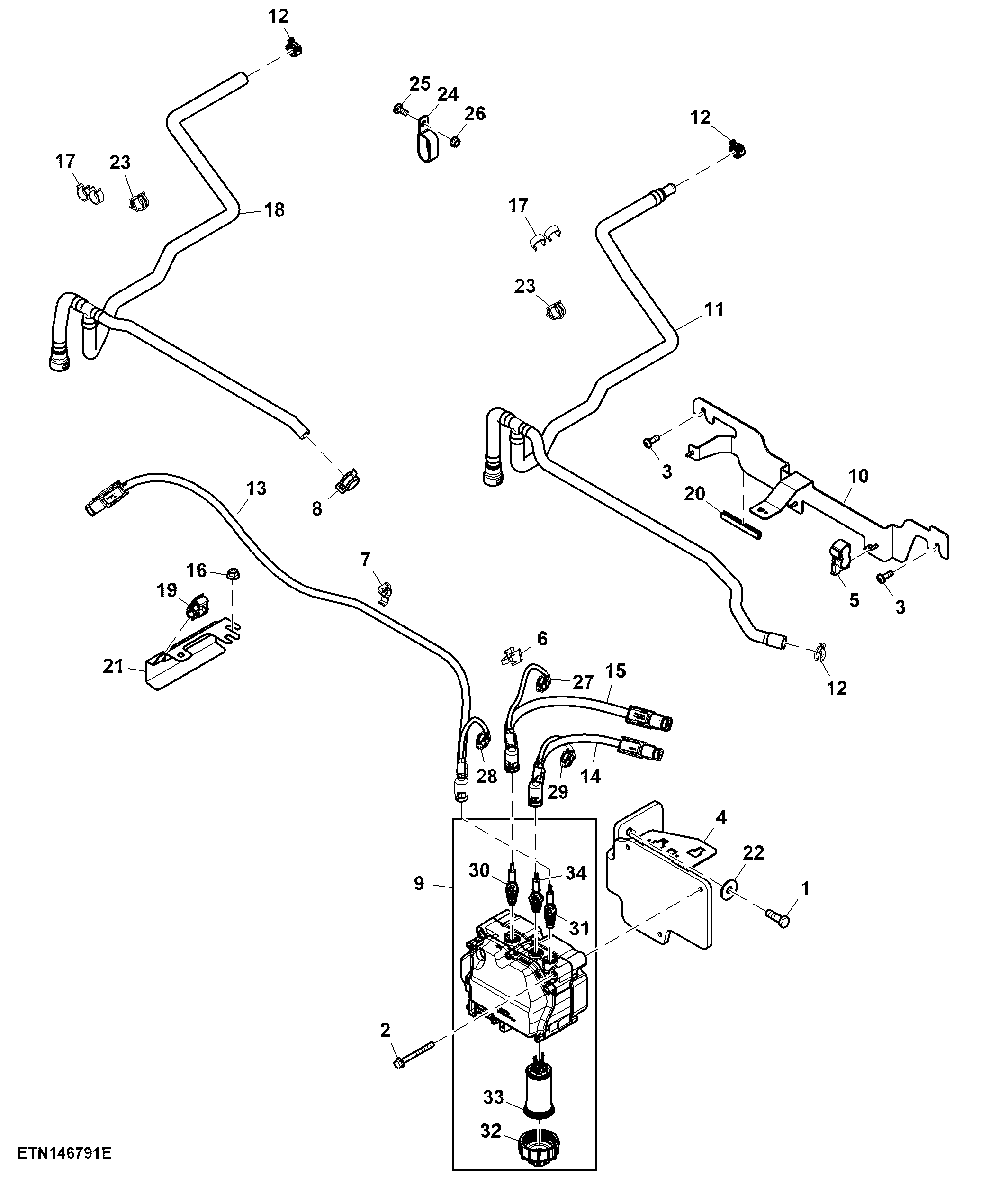 DEF Injection Pump / Hoses, W/ Cab (866041 - )