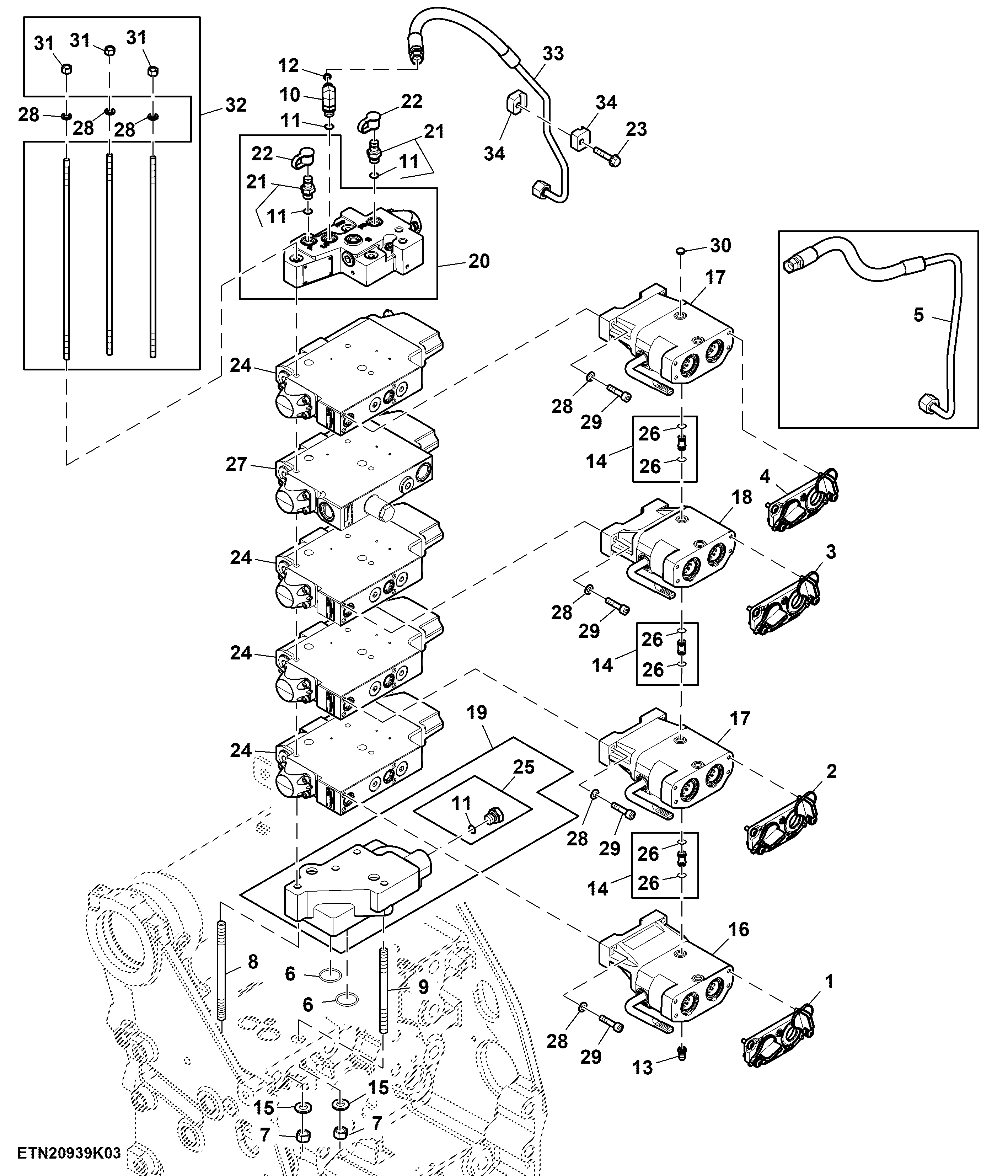 Selective Control Valve, W/ Hitch, 4 Rear SCV, Standard Flow ( - 100512)