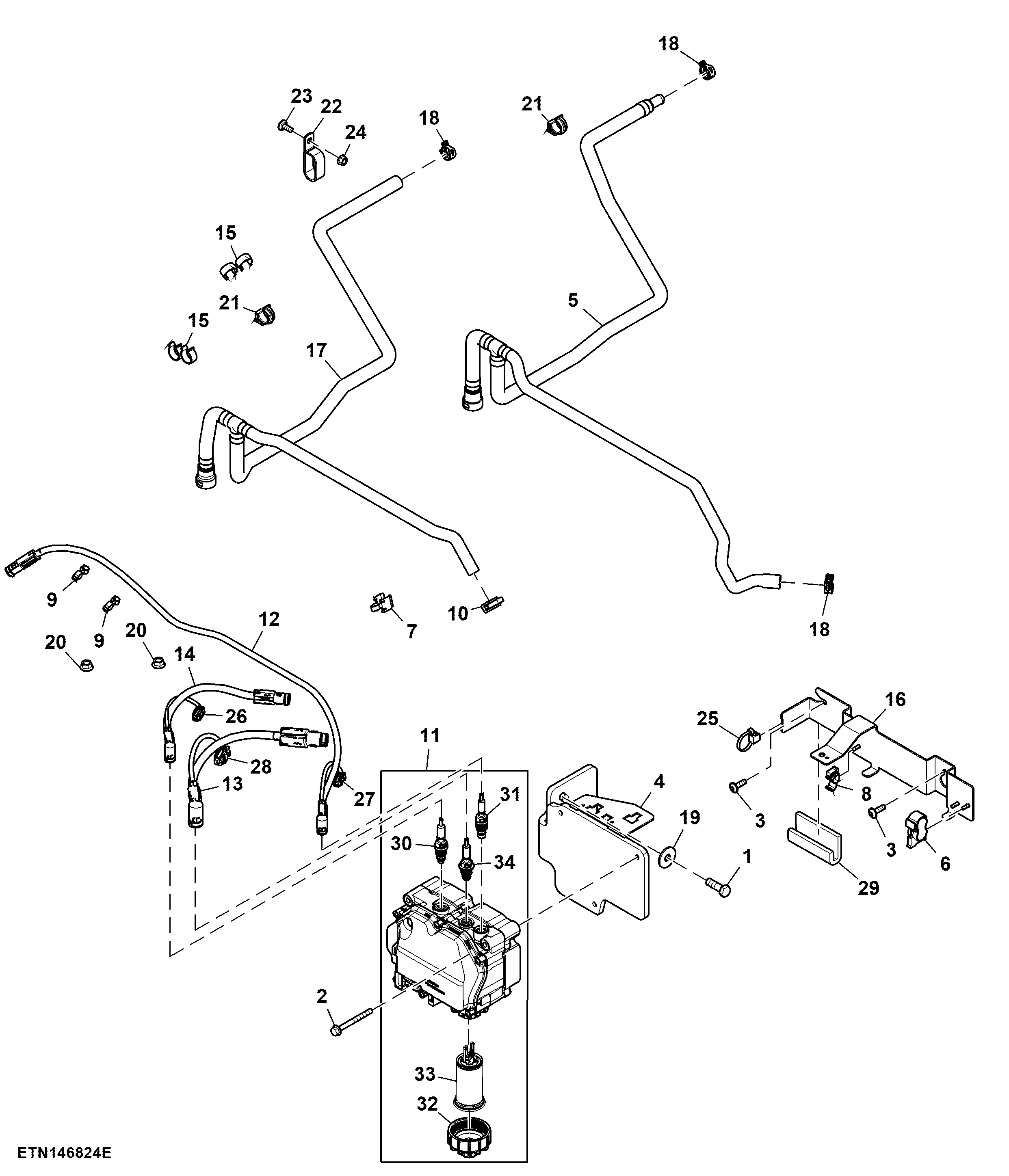 DEF Injection Pump / Hoses, W/ Cab (866041 - )