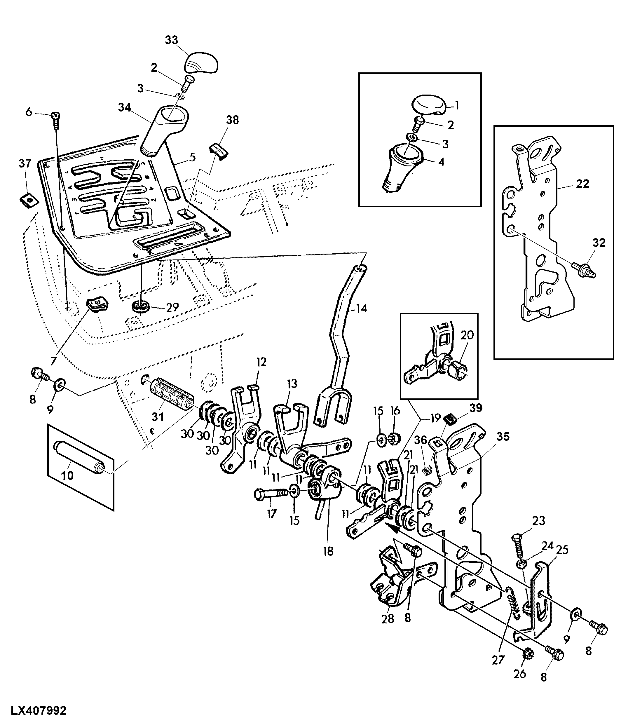 GEAR SHIFT COMPONENTS WITH 12-SPEED TRANSMISSION (SYNCROPLUS)
