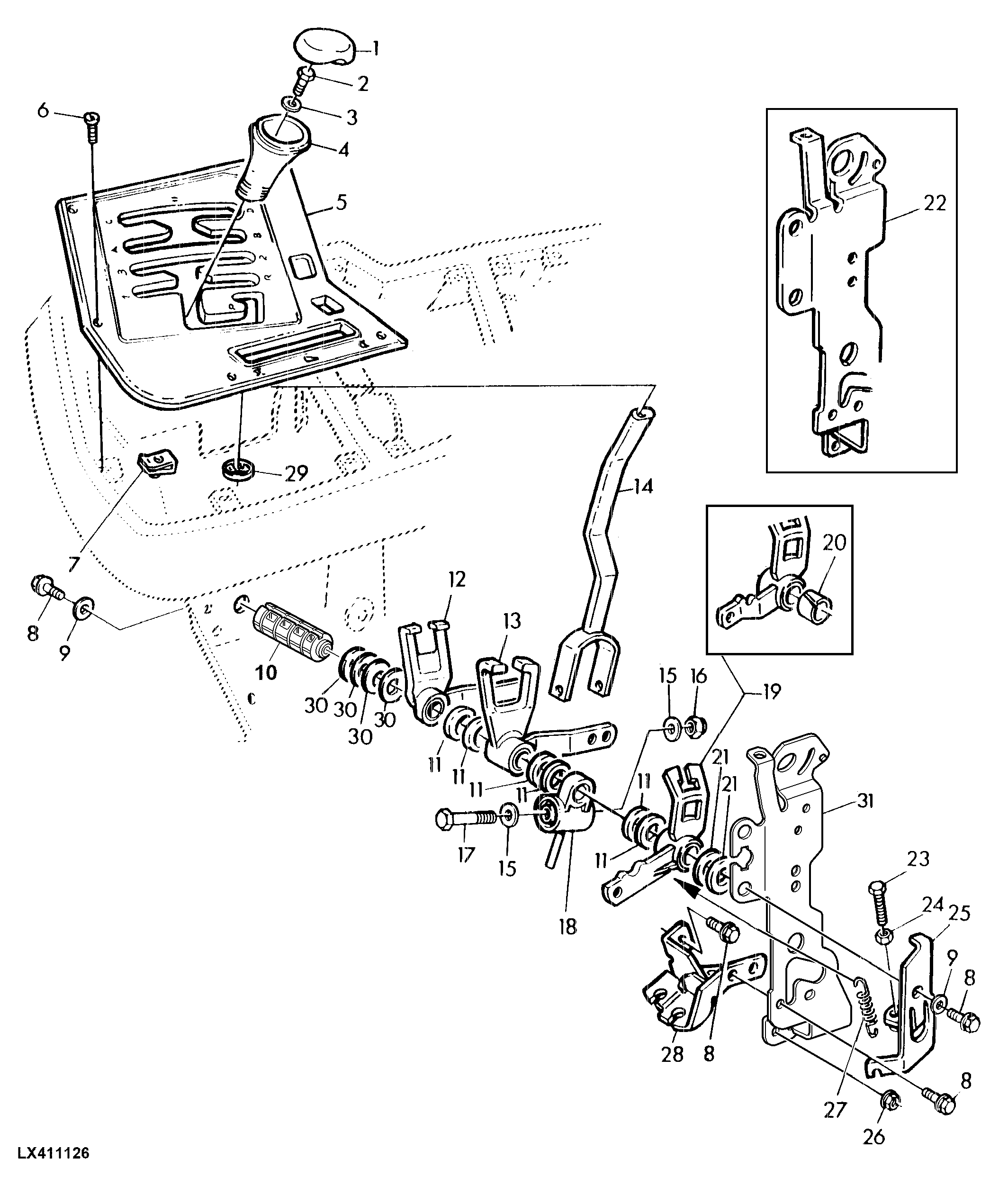 GEAR SHIFT COMPONENTS WITH 12-SPEED TRANSMISSION (SYNCROPLUS)