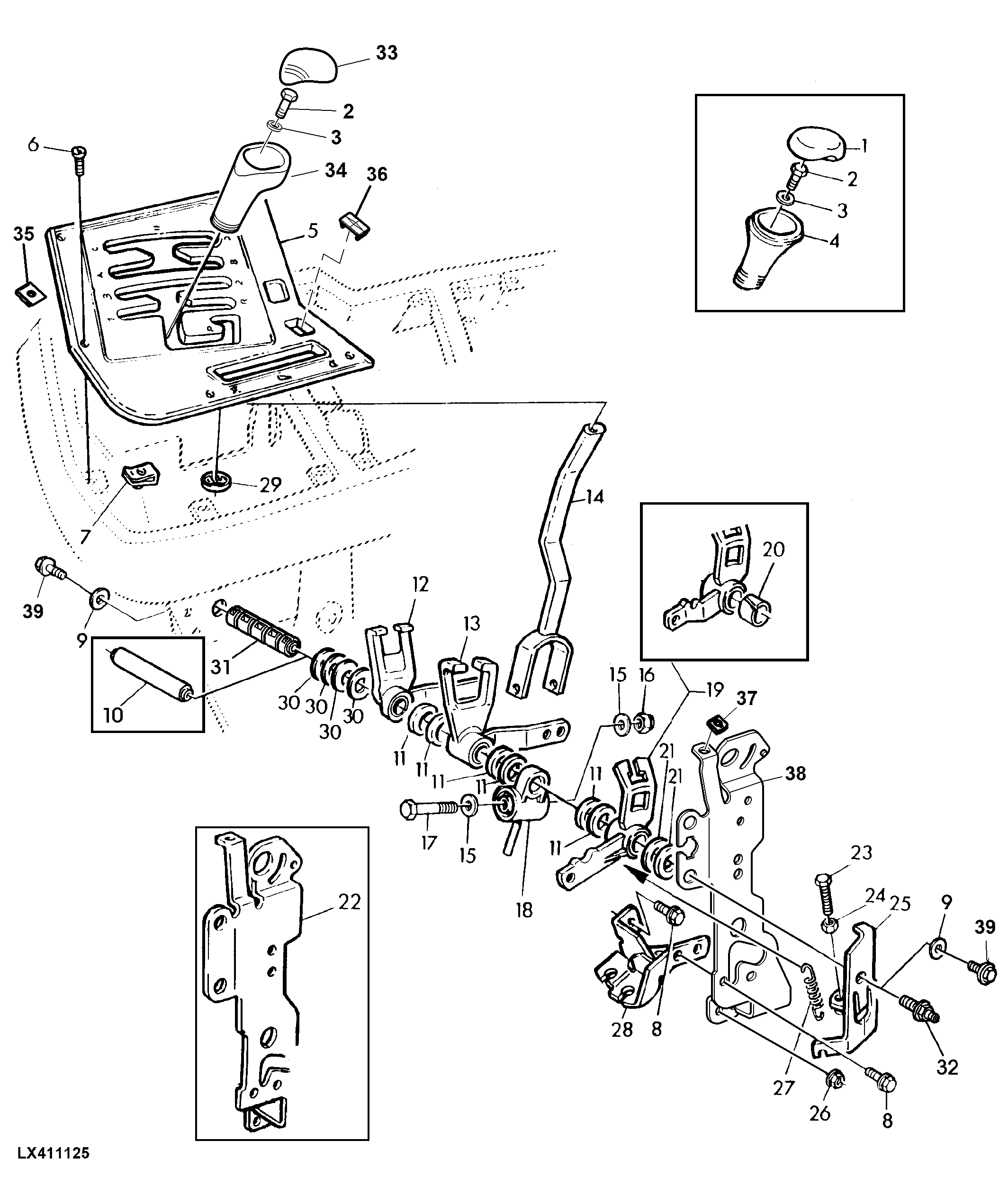 GEAR SHIFT COMPONENTS WITH 12-SPEED TRANSMISSION (SYNCROPLUS)