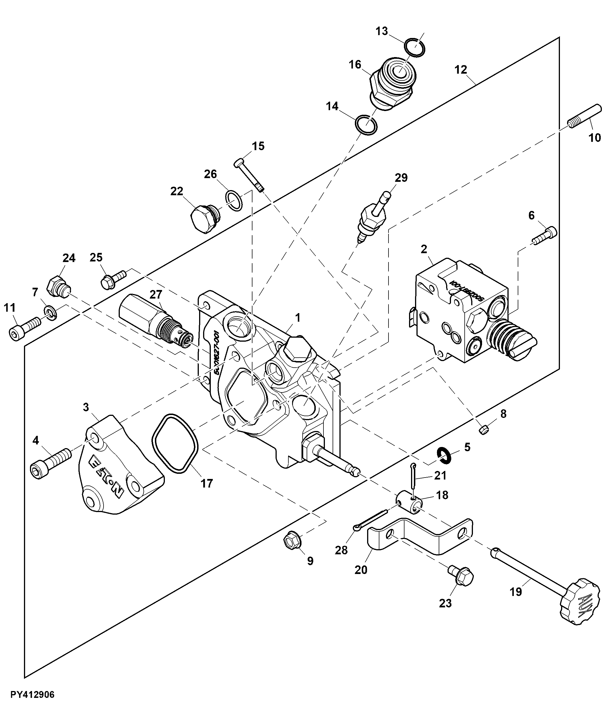 Rockshaft Control Valve, Power Steering, W/O SCV