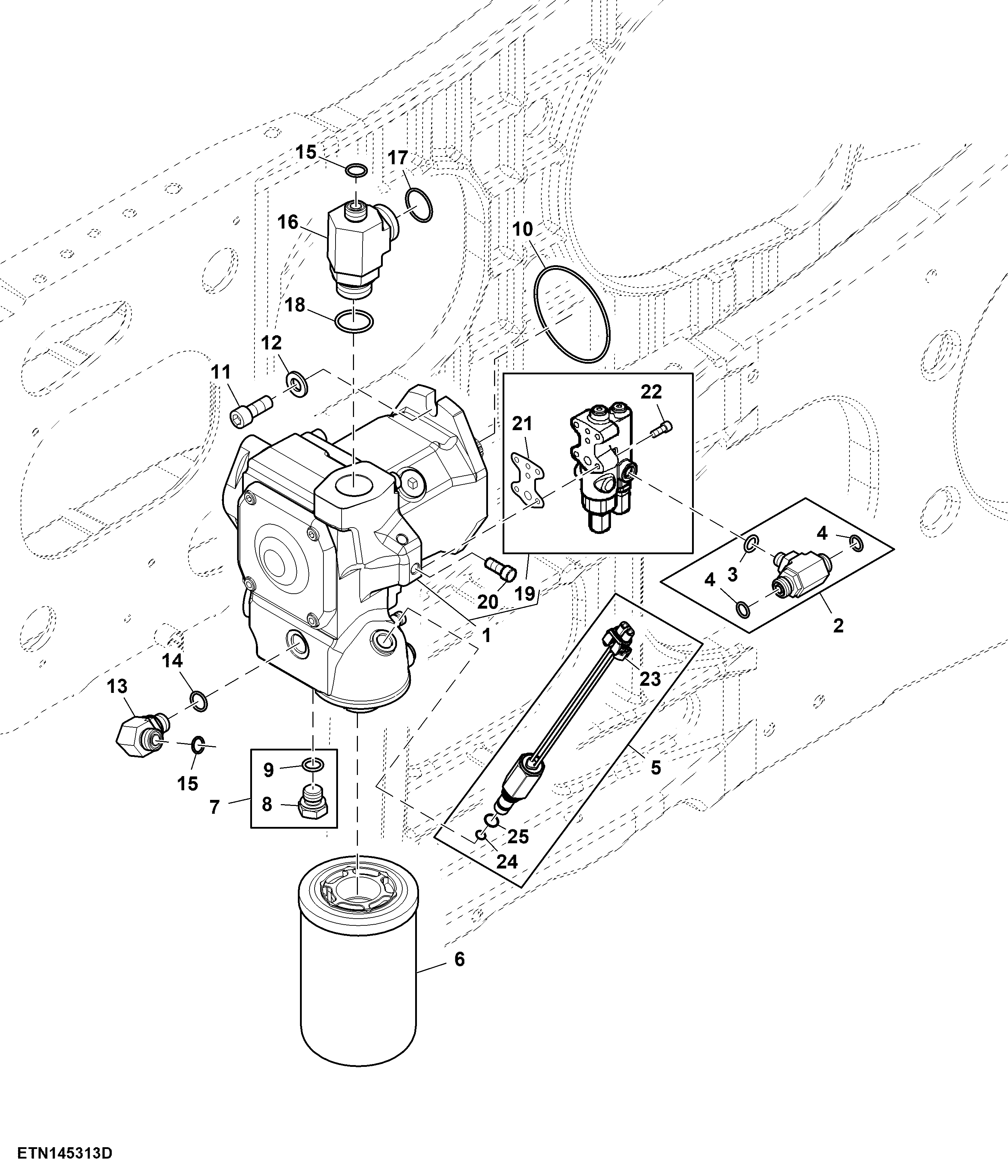 Hydraulic Pump, 45 Cubic Centimeters, W/ TLS™