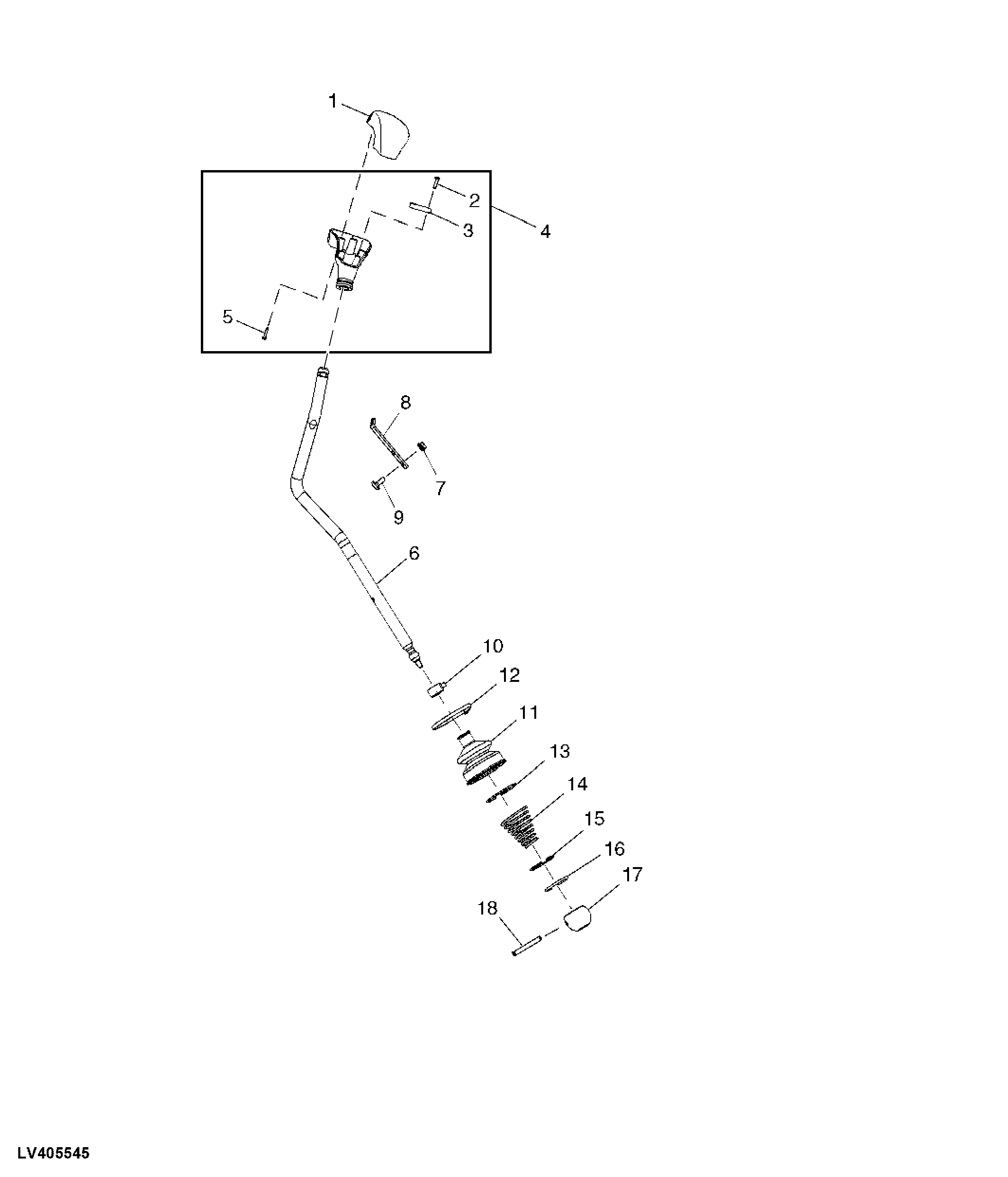 GEAR SHIFT LEVER (WITHOUT ELECTRO-HYDRAULIC HI/LO) (STRADDLE MOUNT)