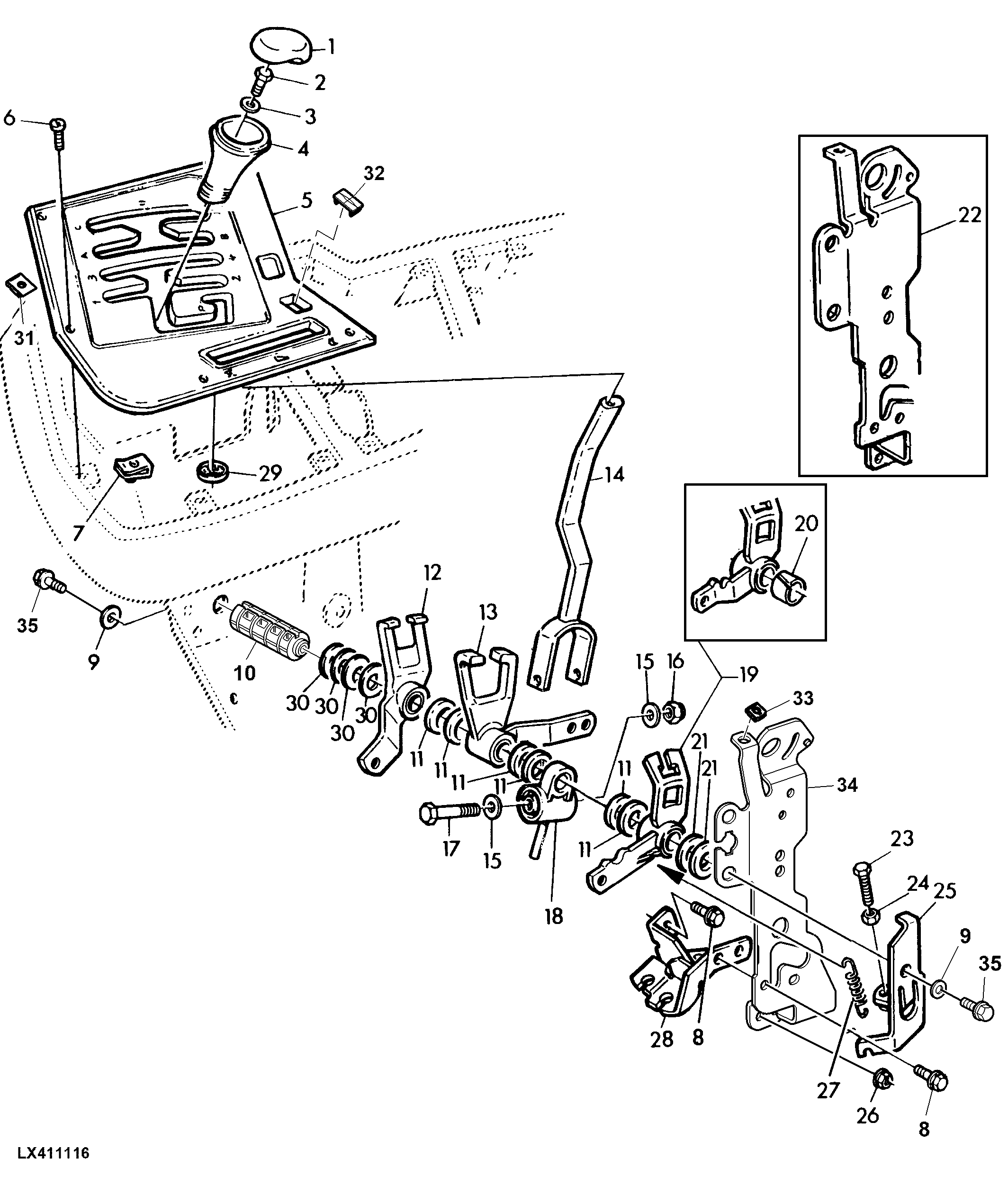 GEAR SHIFT COMPONENTS WITH 12-SPEED TRANSMISSION (SYNCROPLUS)