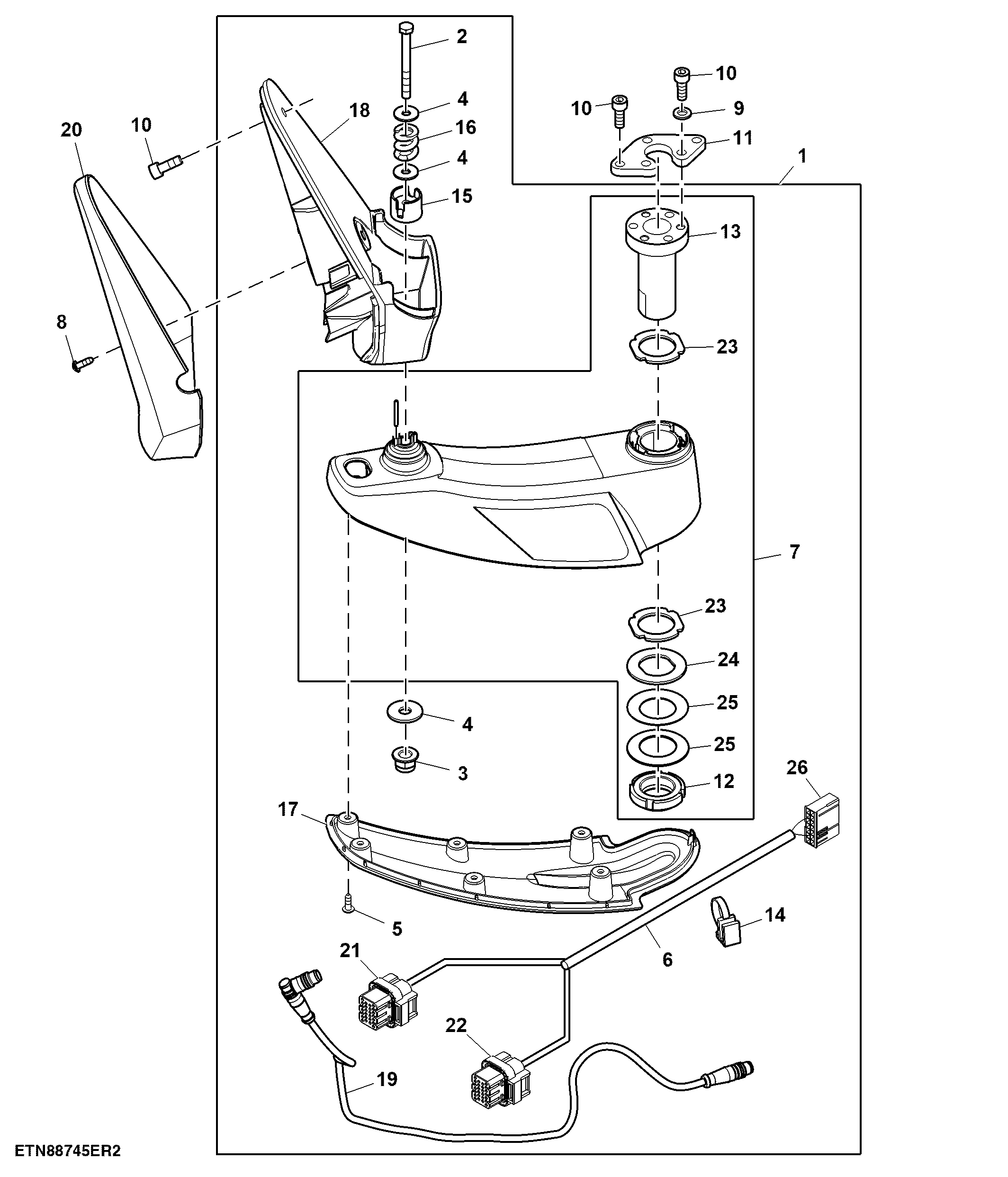 Big Display Arm Mounting Parts, W/ Ethernet