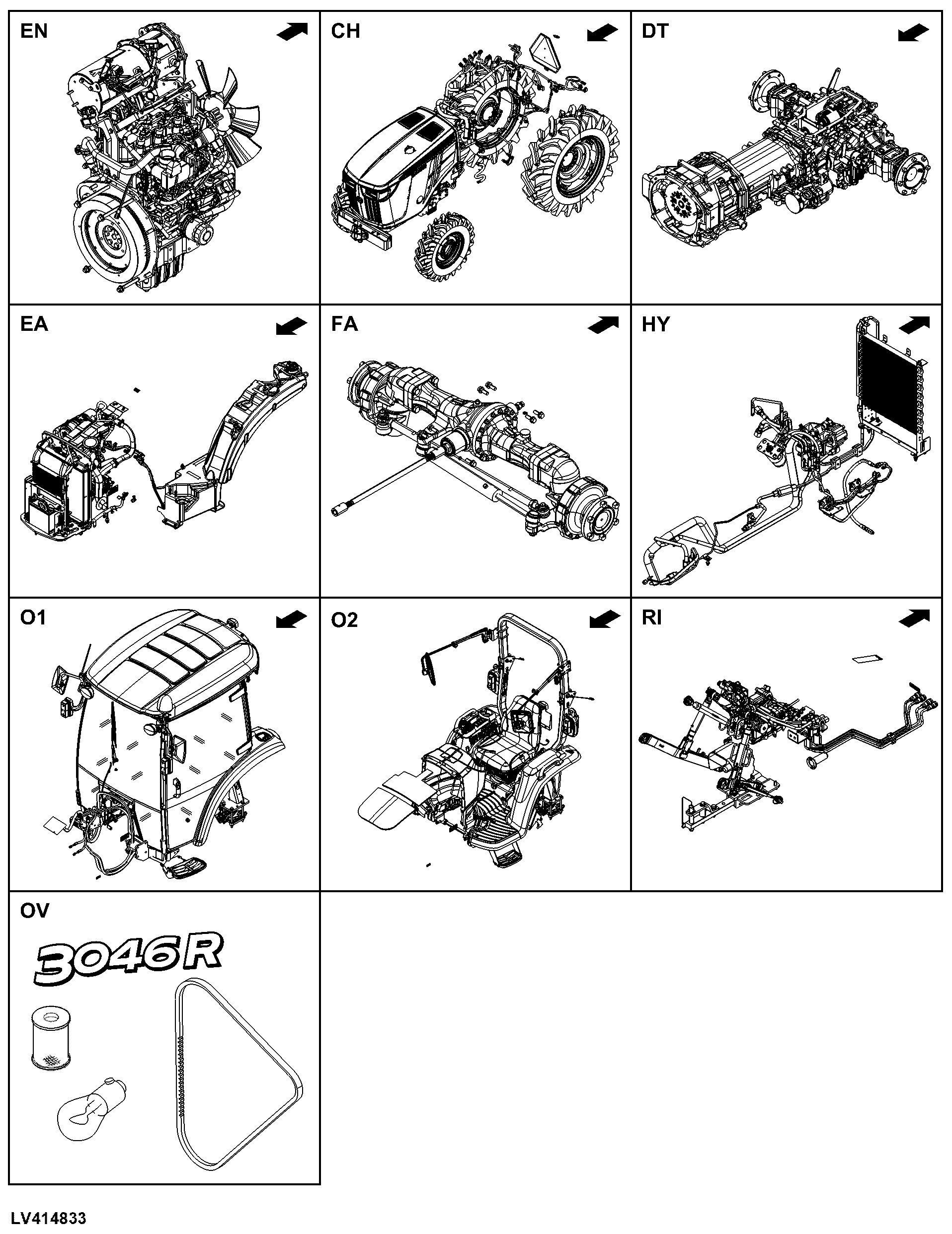 3046R Tractor (PIN: 1LV3046R**L*00001- )(Worldwide Edition)