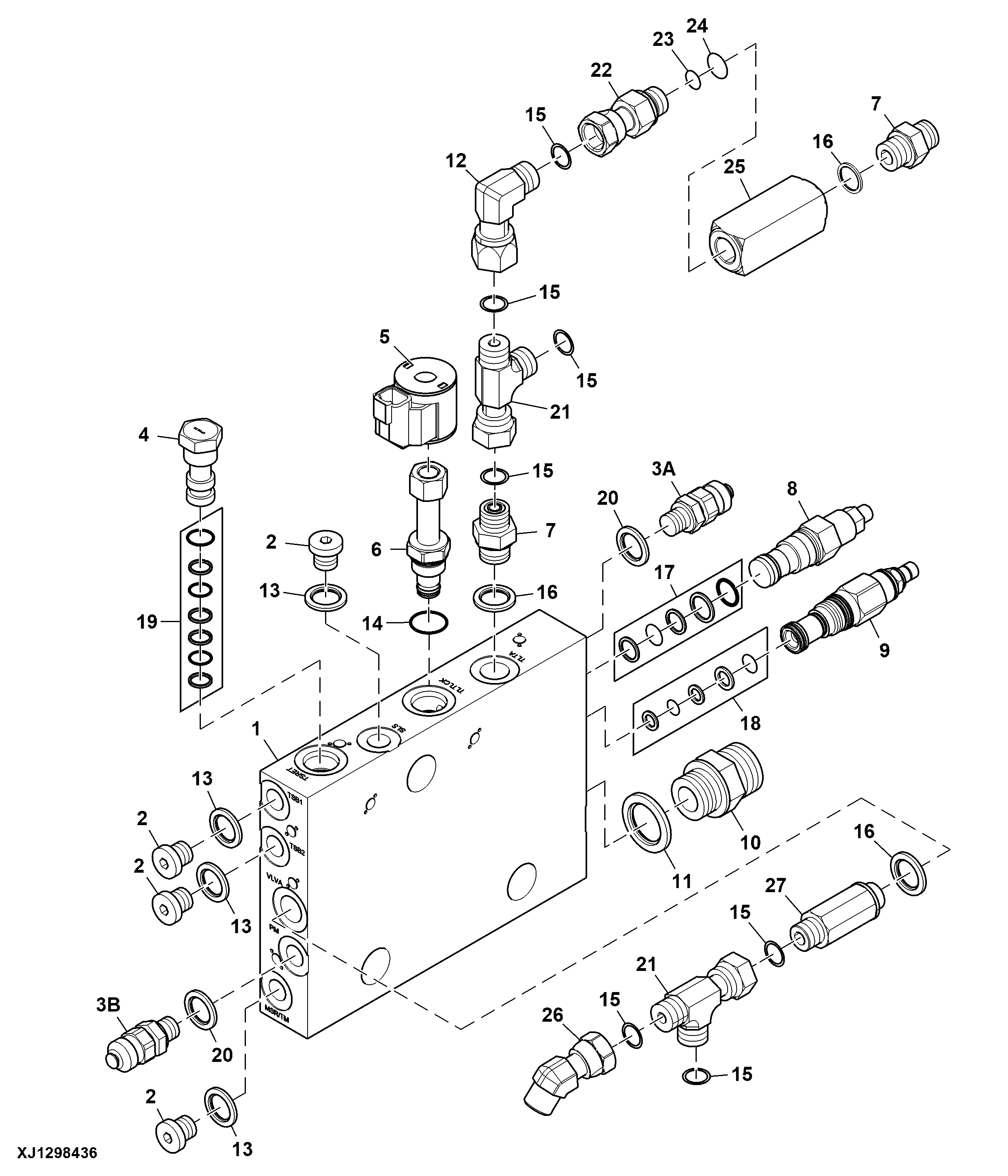 PVG100 End Cap Manifold (Non-Top Saw), H16 (000714 - )