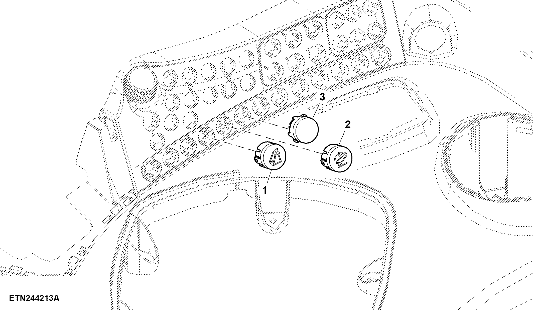 Push Button, Switch Module, W/ Rear Hitch Control, W/O Draft Sensor