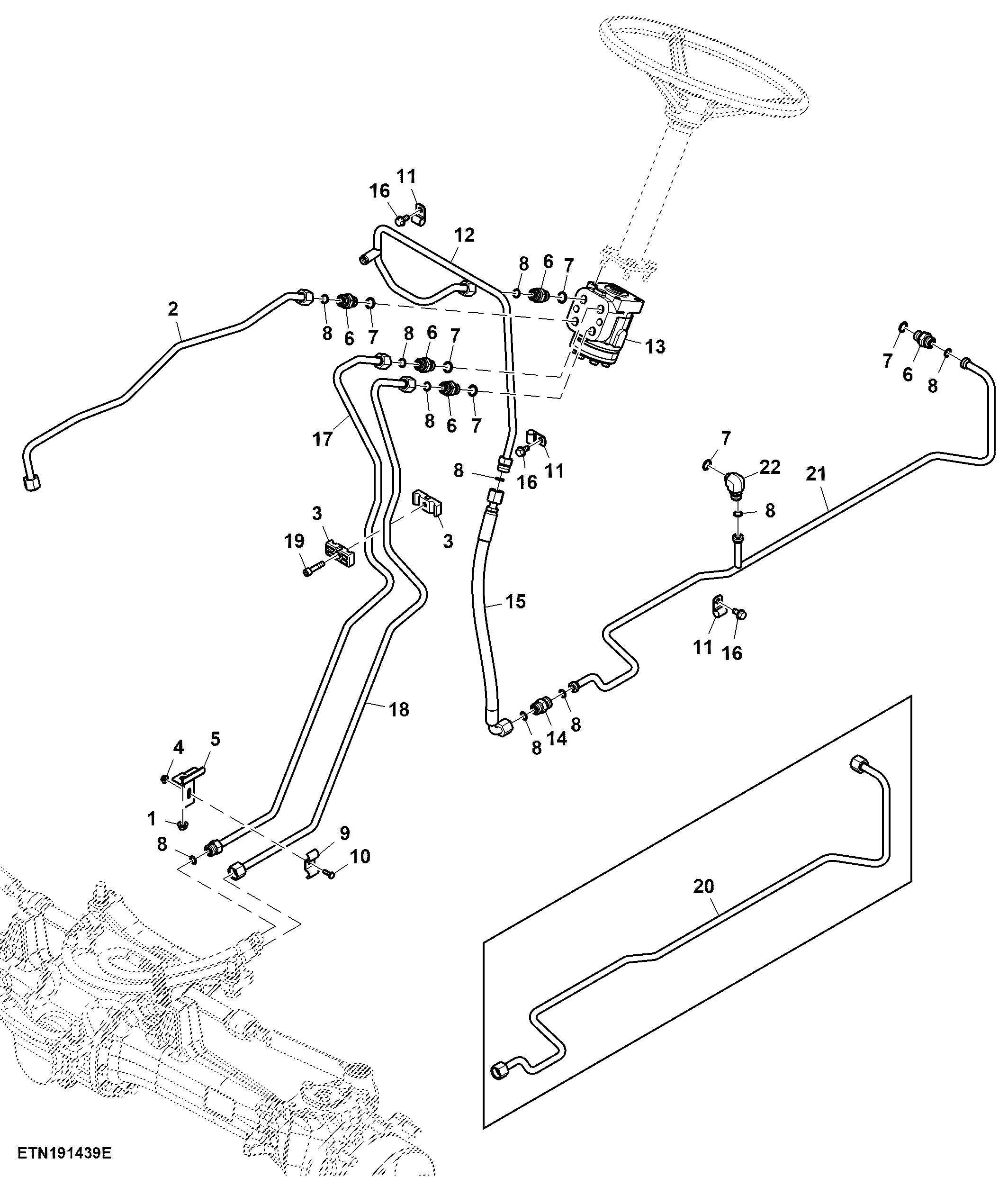 Steering Valve Oil Lines, OOS, SyncShuttle™