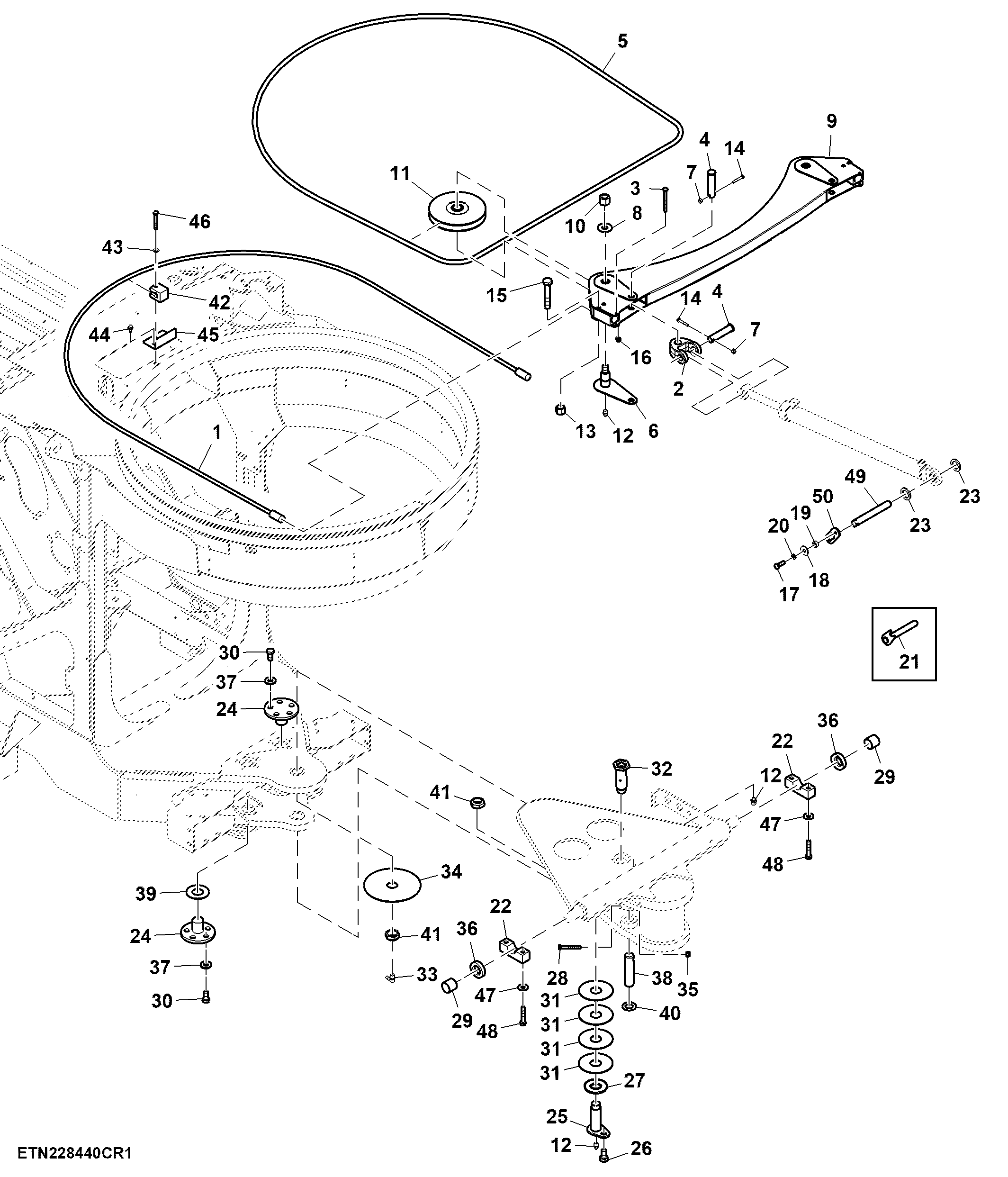 Elevator Attaching Cable and Sheaves (200020 - )