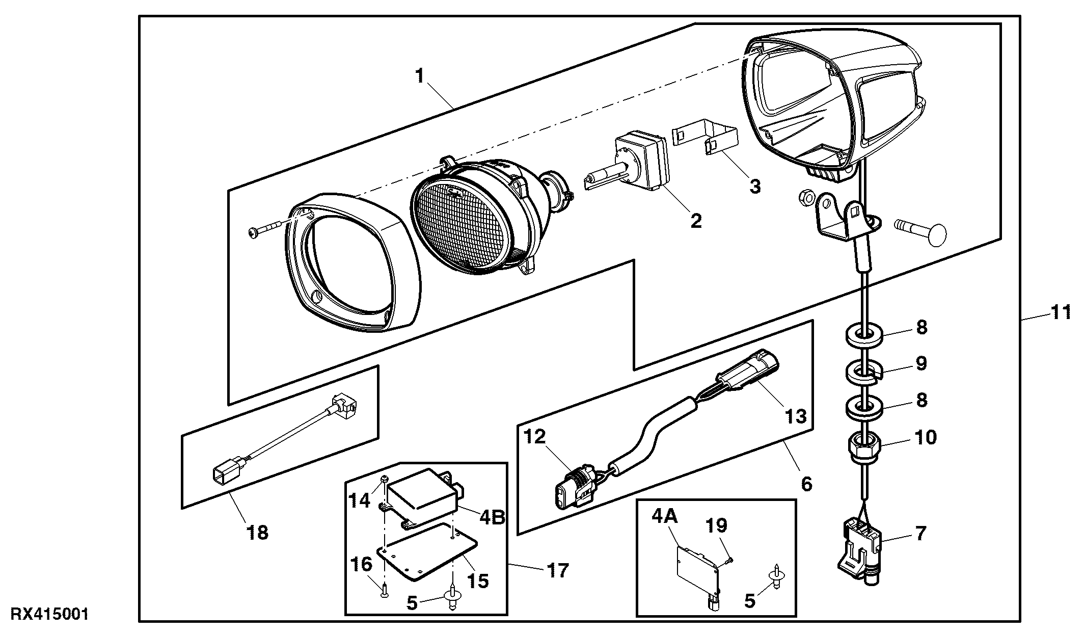 Rear Work Light (Fender) (High Intensity Discharge), Attachment