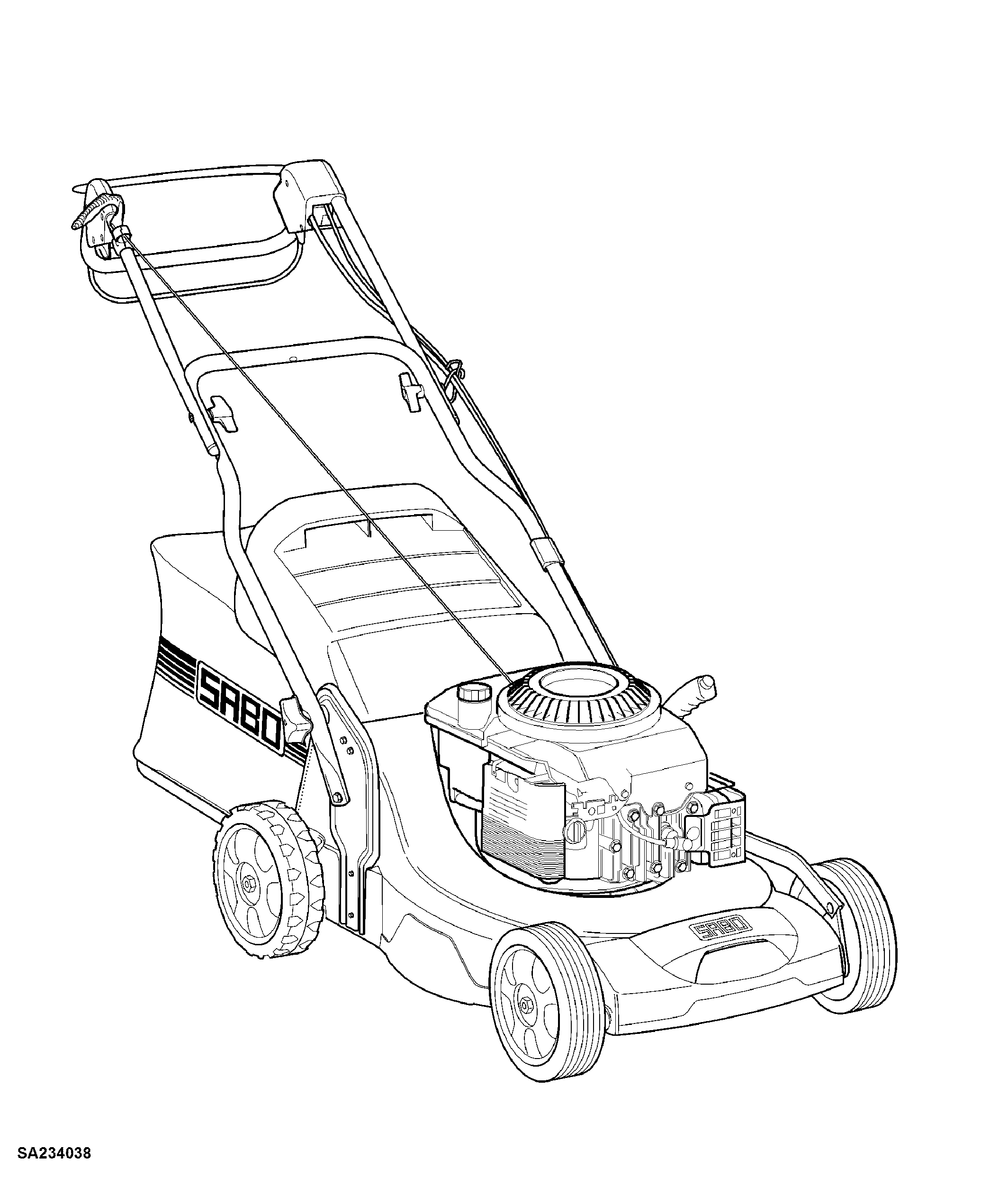 54CM Walk-Behind Mower, 4-Cycle Engine, 54-A ECONOMY (SA1534, SA1834, SA212519)