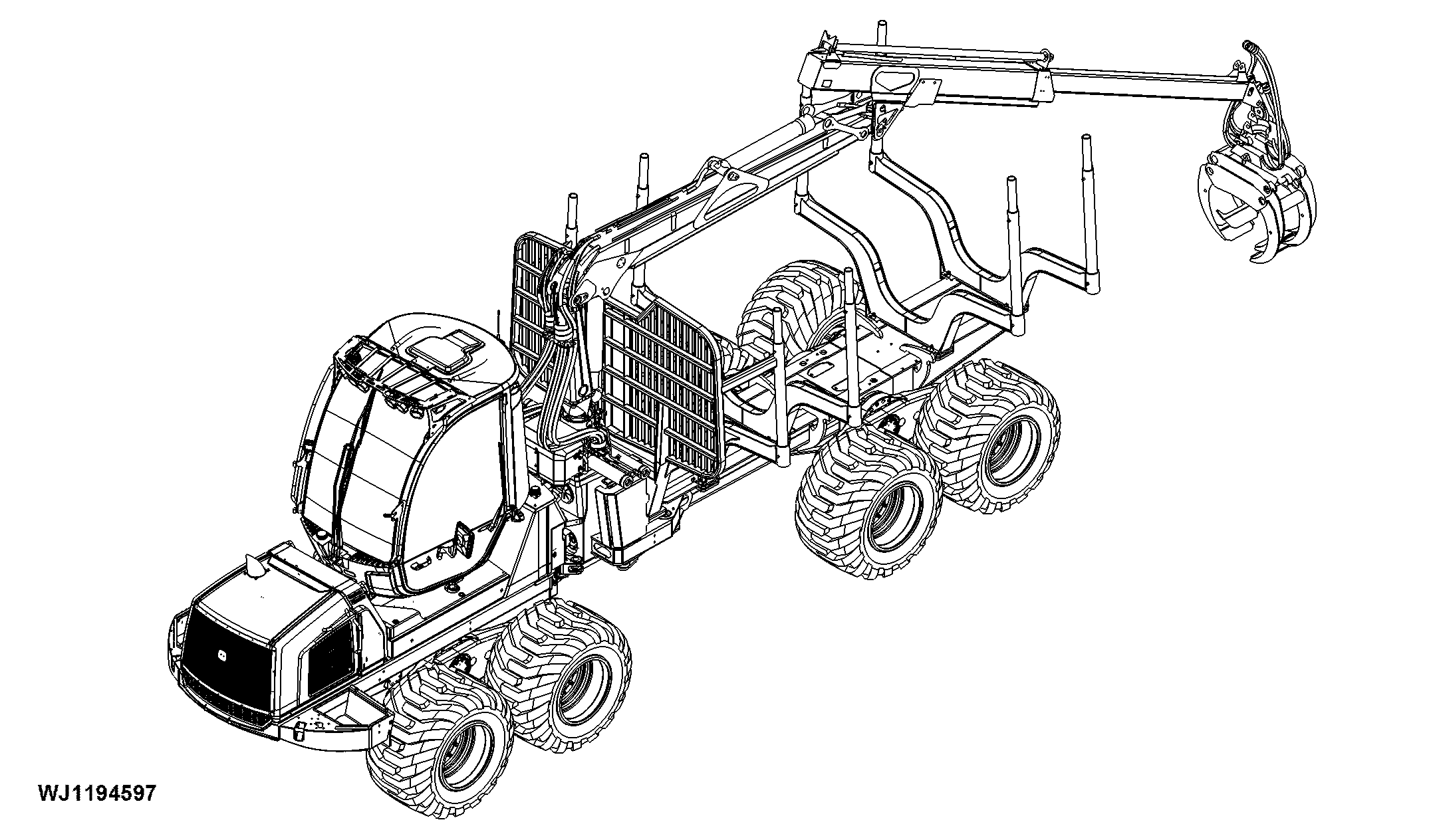1010E Forwarder (S.N. 005358-005472), Tier 3, Rotating and Leveling Cabin, Gen II, Engine 4045HTJ87