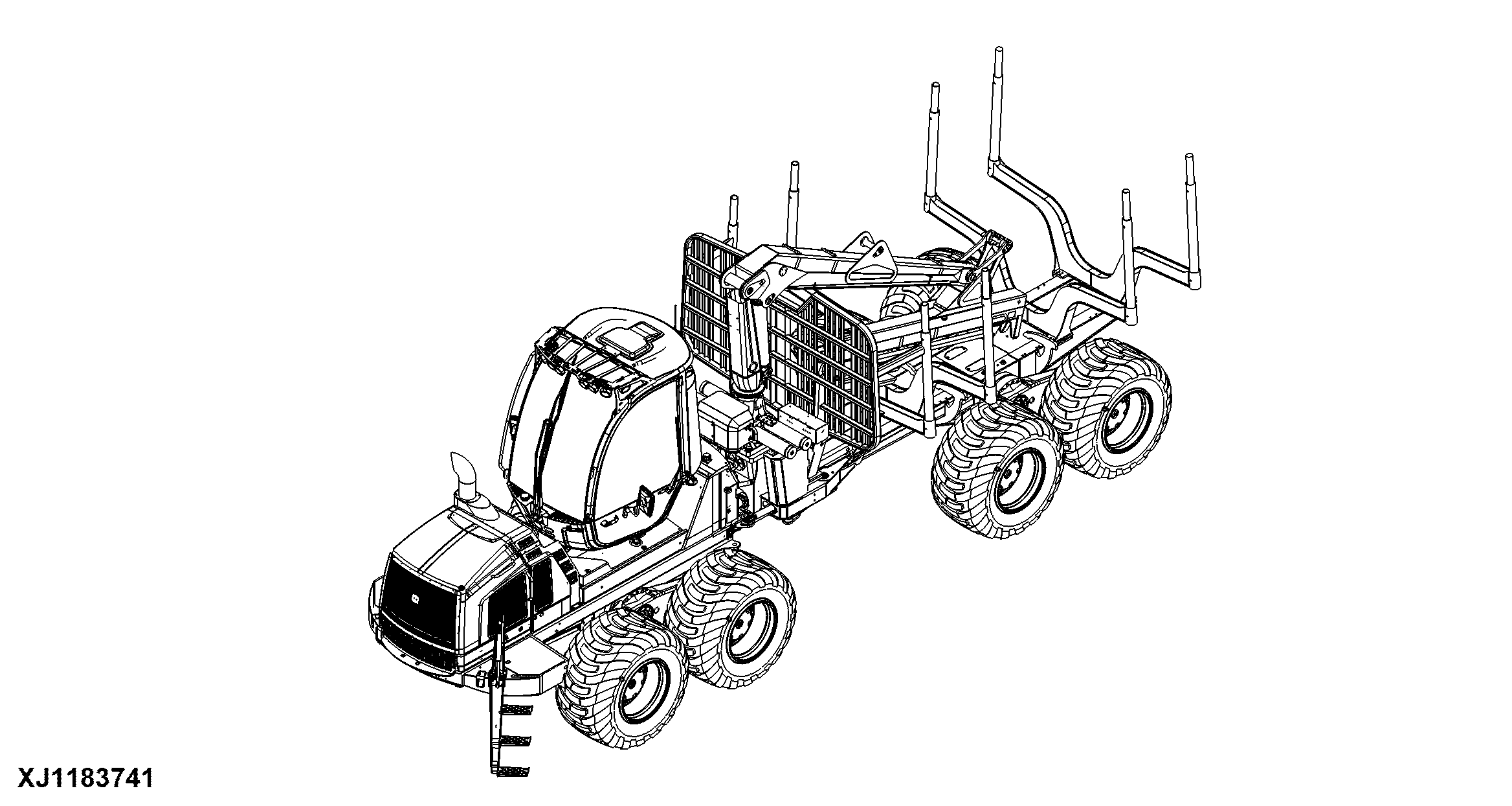 1110E Forwarder (S.N. 003819-004050), Interim Tier 4, Rotating and Leveling Cabin, Gen II, Engine 6068HTJ91