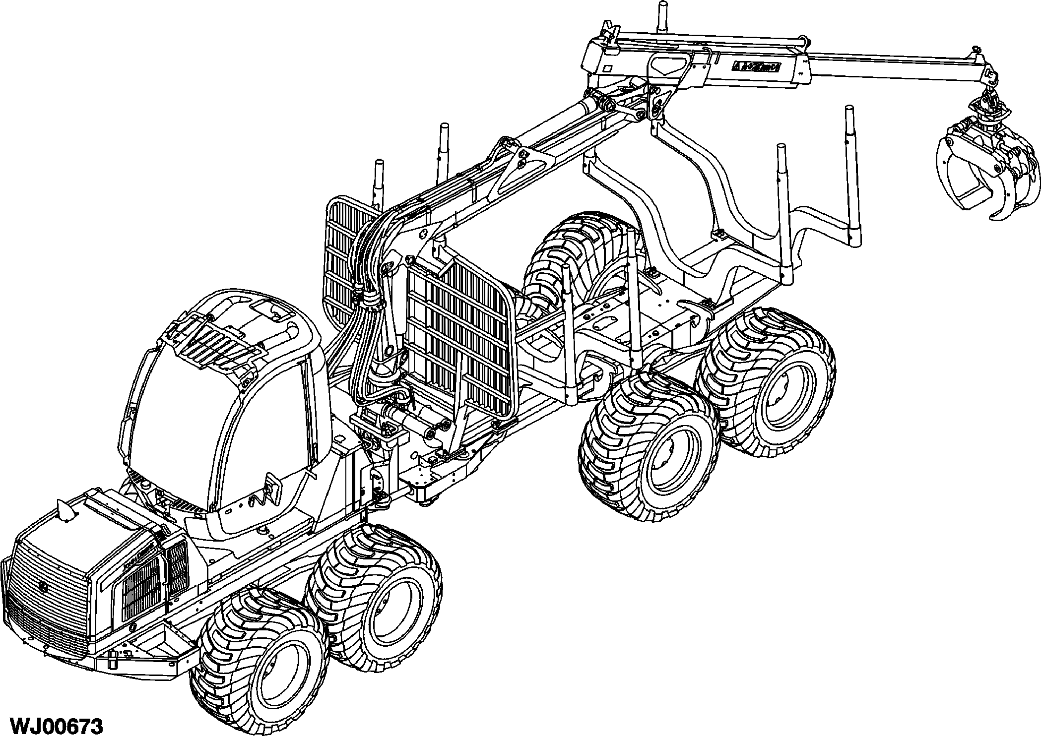 1110E Forwarder (S.N. 003203-003818), Tier 3, Rotating and Leveling Cabin, Gen I, Engine 6068HTJ88