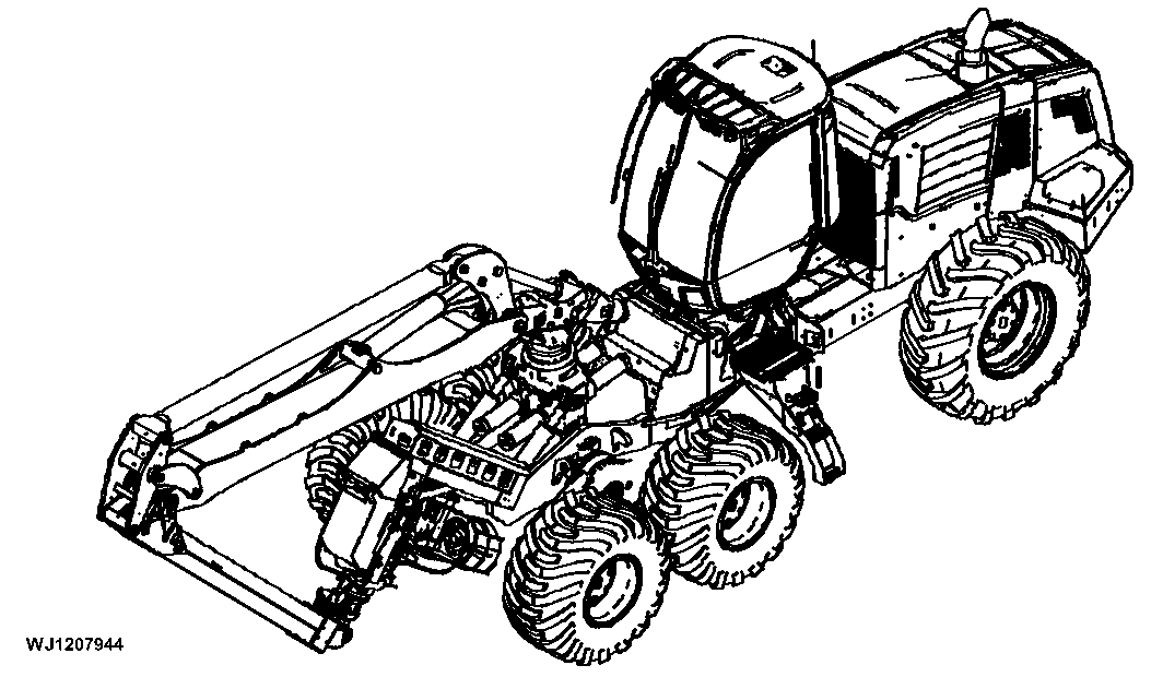 1470G Wheeled Harvester (S.N. 002002-002291), Tier 2 (Final Tier 4 Platform), Rotating and Leveling Cabin, Gen II, Engine 6090HTJ24