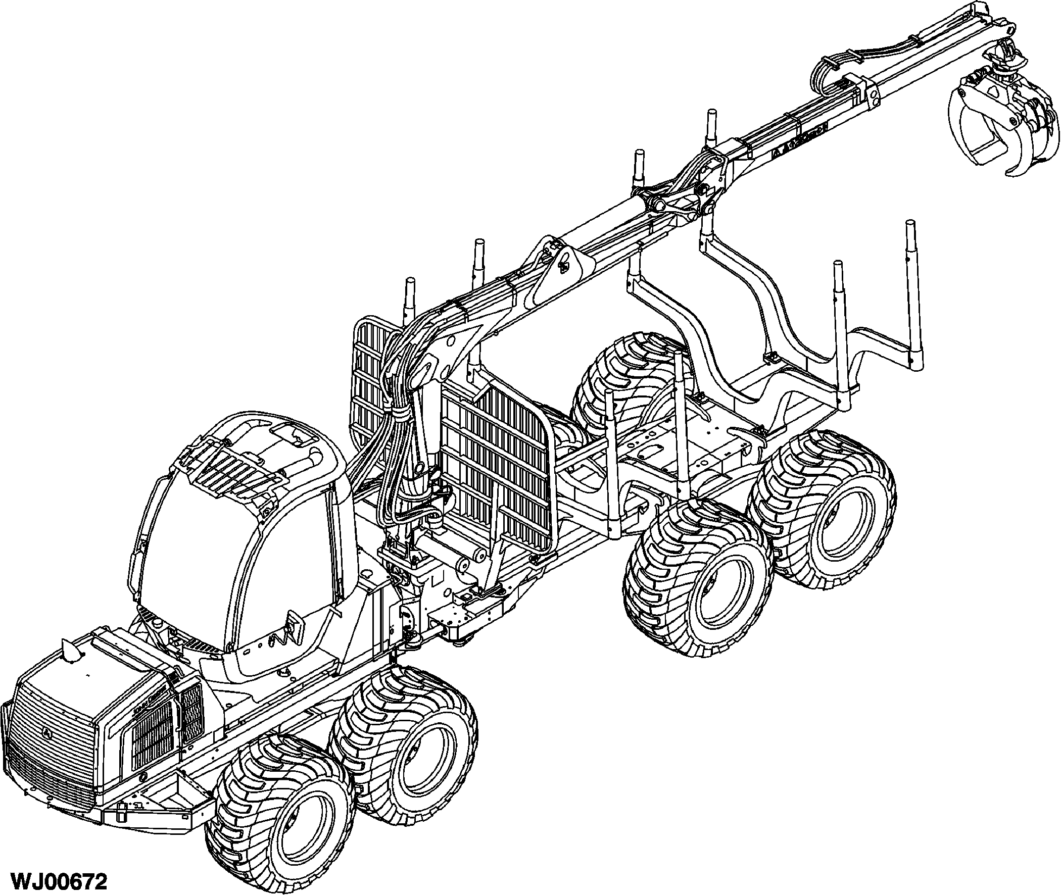 1210E Forwarder (S.N. 001501-001697), Interim Tier 4, Rotating and Leveling Cabin, Gen I, Engine 6068HTJ91