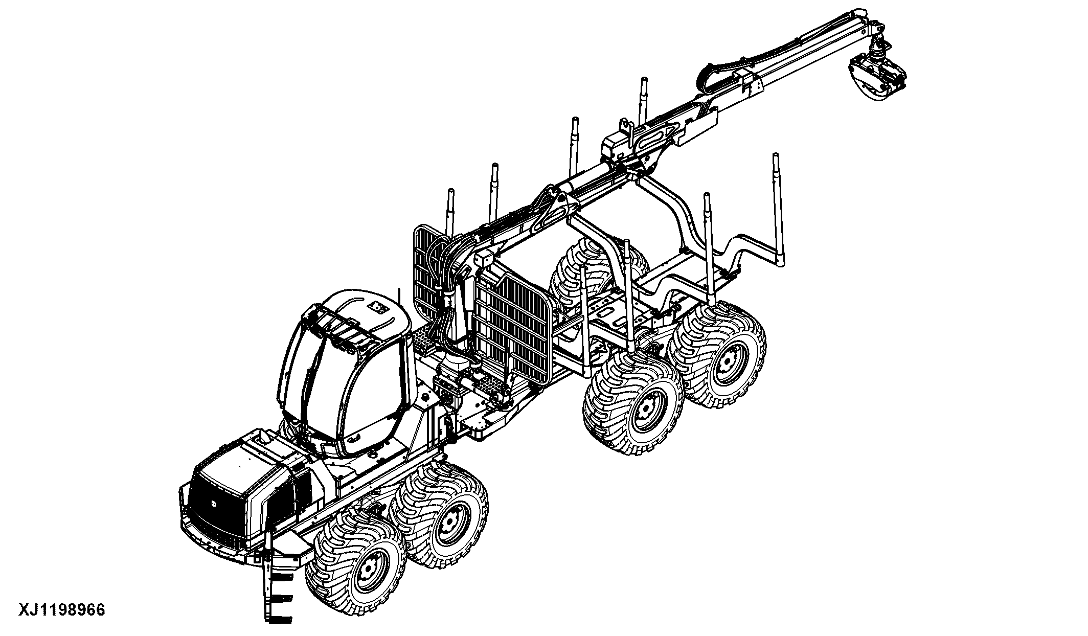 1910E Forwarder (S.N. 001468- ), Tier 3, Rotating and Leveling Cabin, Gen II, Engine 6090HTJ12