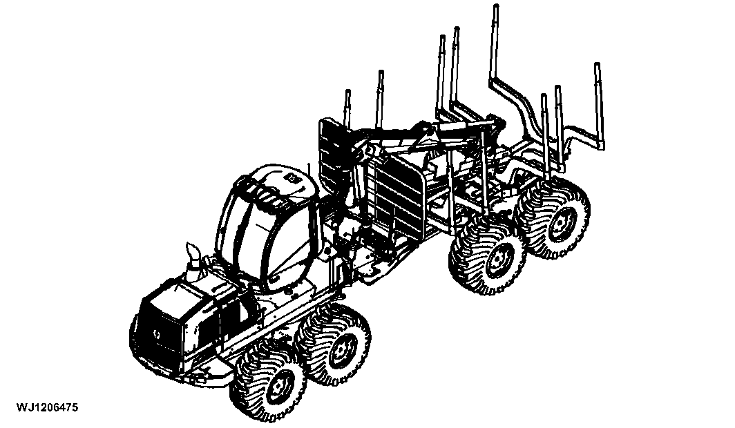 1910G Forwarder (PIN: 1WJ1910G_ _F002108-002174), Final Tier 4, Rotating and Leveling Cabin, Gen II, Engine 6090HTJ28