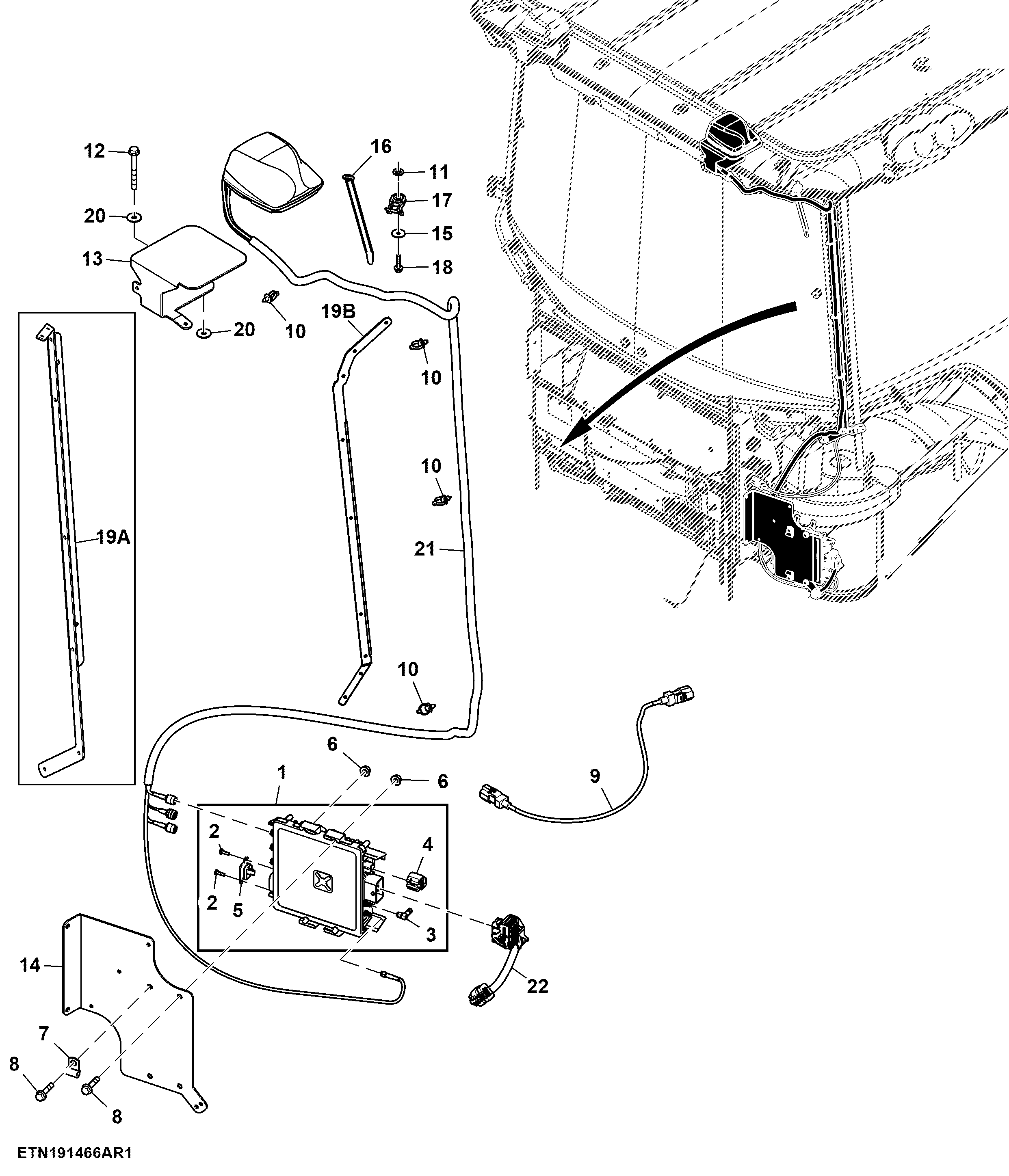 Antenna and Electronic Control Unit, MTG, 4G LTE