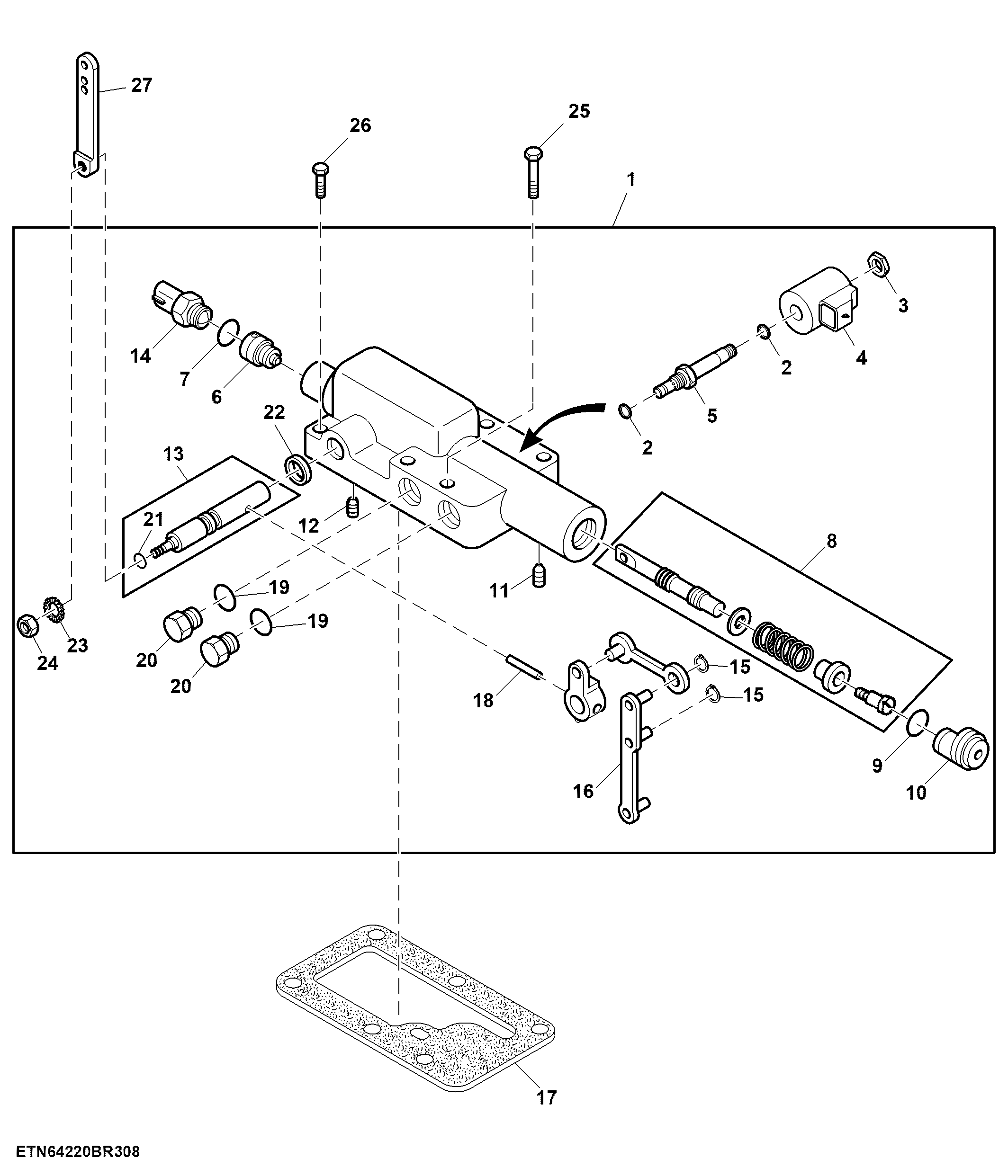 Hydrostatic Drive Displacement Control Valve, 75 cc