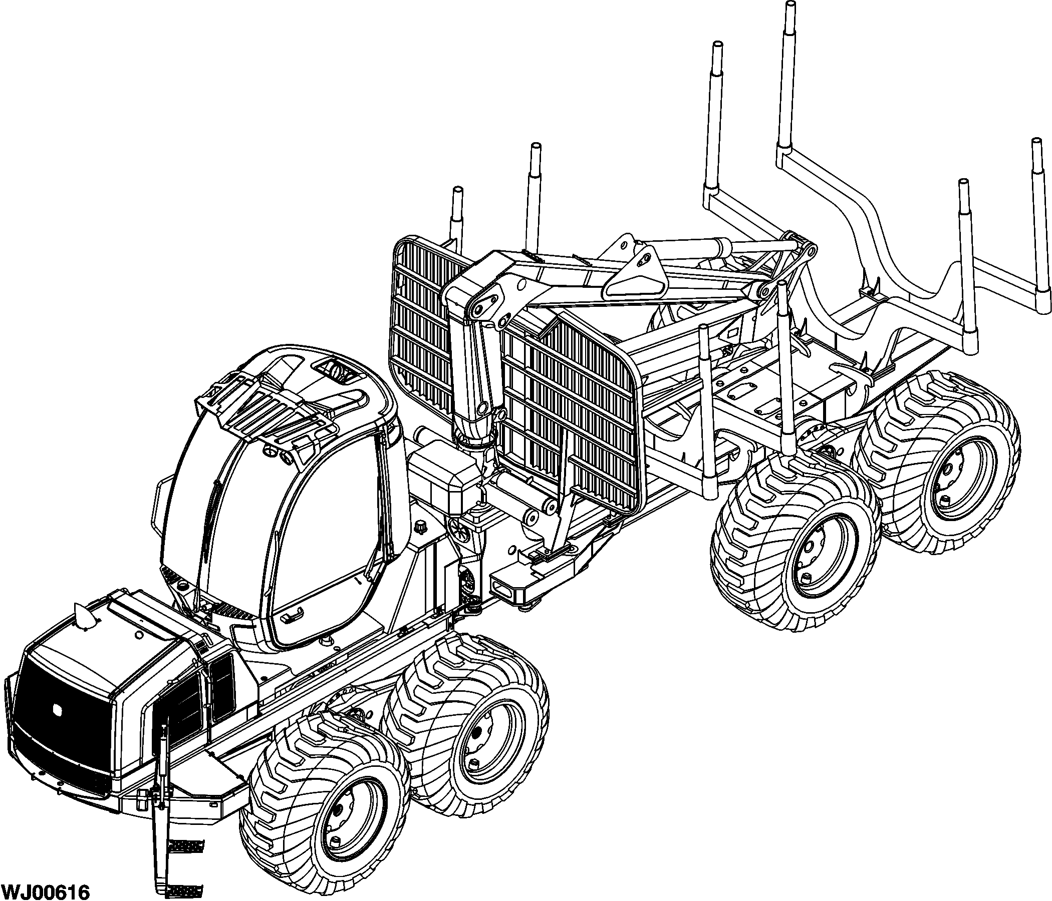 1510E Forwarder (S.N. 003001-003211), Tier 3 (Interim Tier 4 Platform), Rotating and Leveling Cabin, Gen I, Engine 6068HTJ88