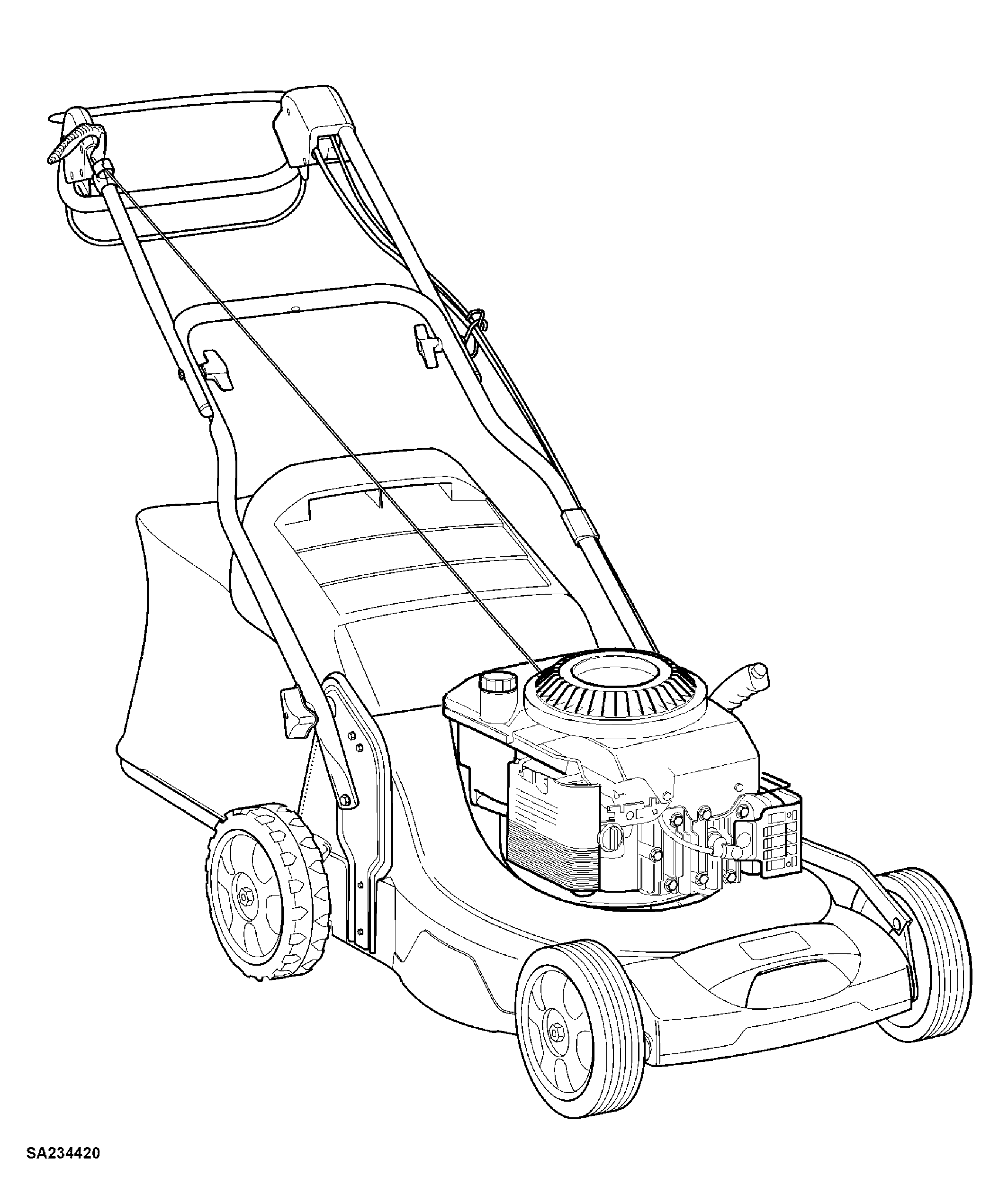 54CM Walk-Behind Mower, 4-Cycle Engine, R54S (SA1594, SA1894, SA217519)