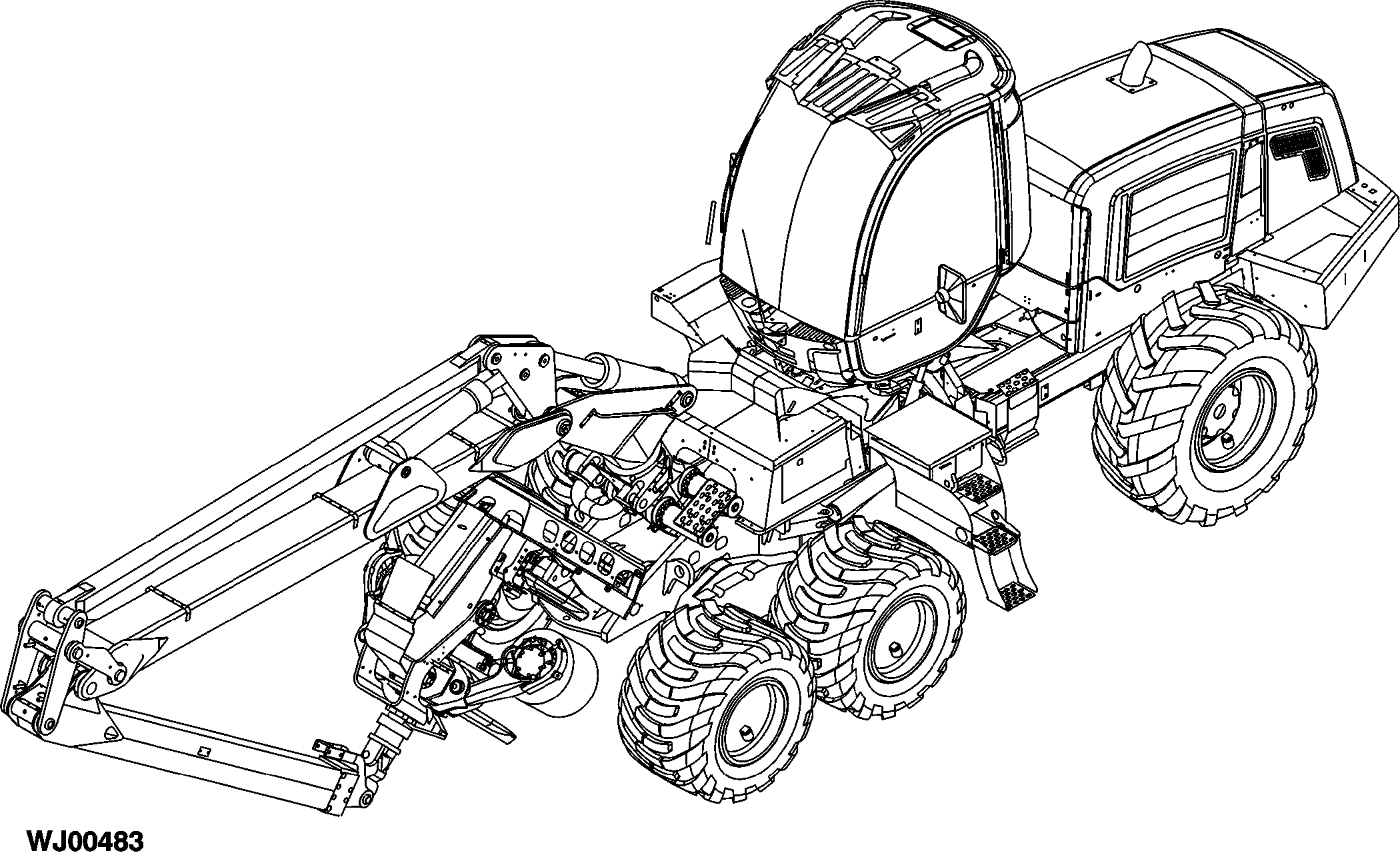 1070E Wheeled Harvester (S.N. 002205-002223), Interim Tier 4, Rotating and Leveling Cabin, Gen I, Engine 6068HTJ90