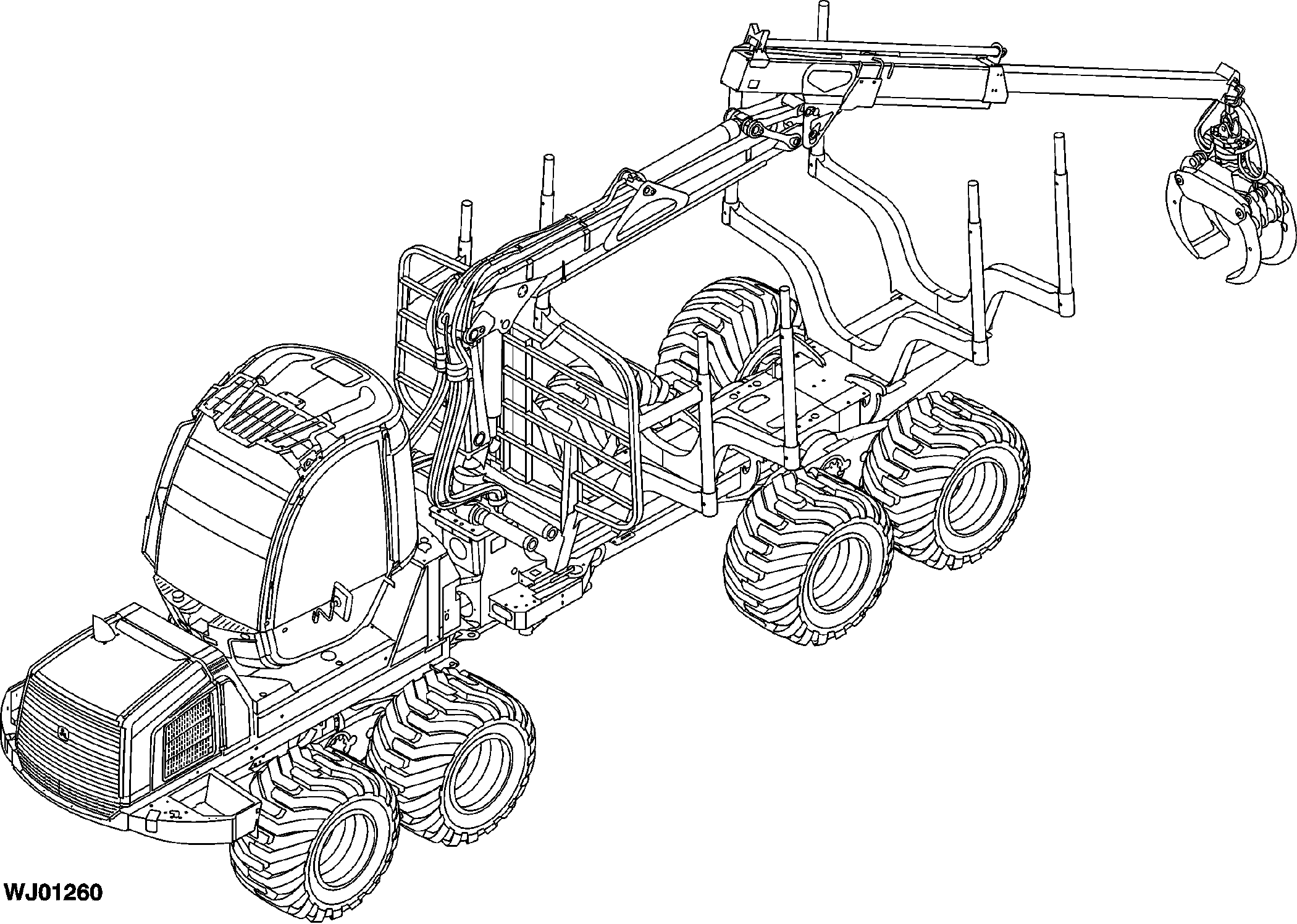 1010E Forwarder (S.N. 005003-005357), Tier 3, Rotating and Leveling Cabin, Gen I, Engine 4045HTJ87