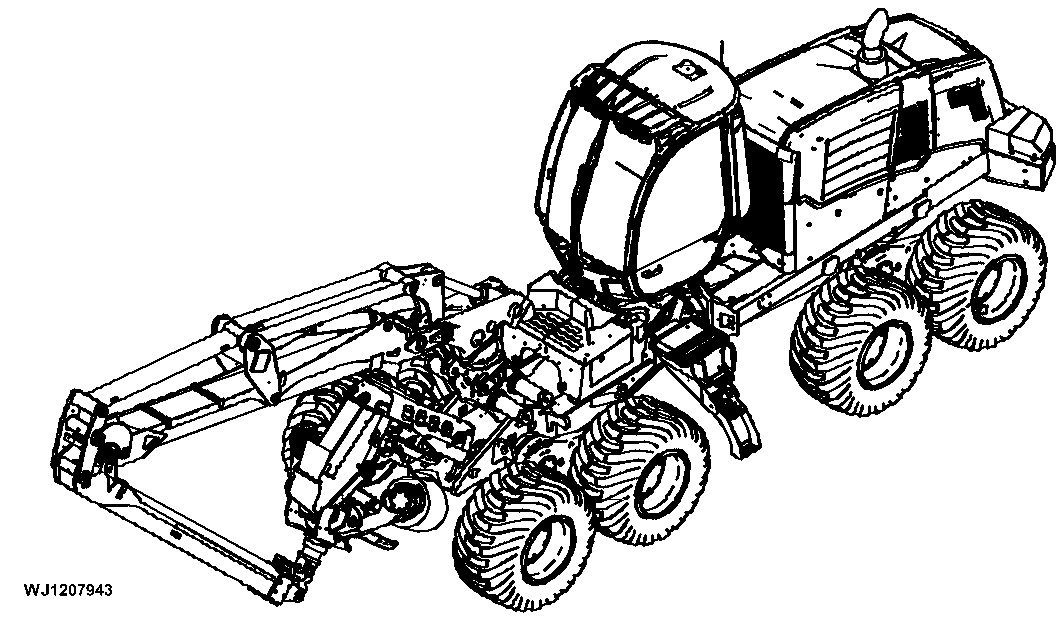 1270G Wheeled Harvester, 8W (S.N. 003505-004998), Tier 2 (Final Tier 4 Platform), Rotating and Leveling Cabin, Gen II, Engine 6090HTJ24