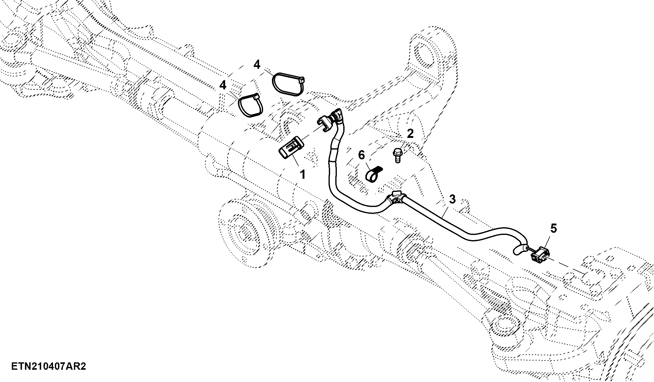 Wiring Harness, Steering Angle Sensor, MFWD Axle, W/ Pivot Fender