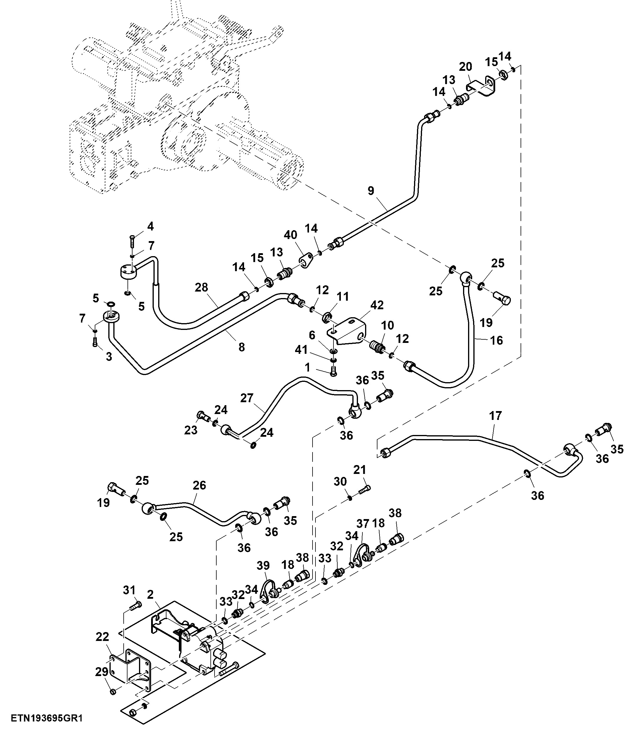 Dual Selective Control Valve and Oil Lines, 8X2 Transmission (618313 - )