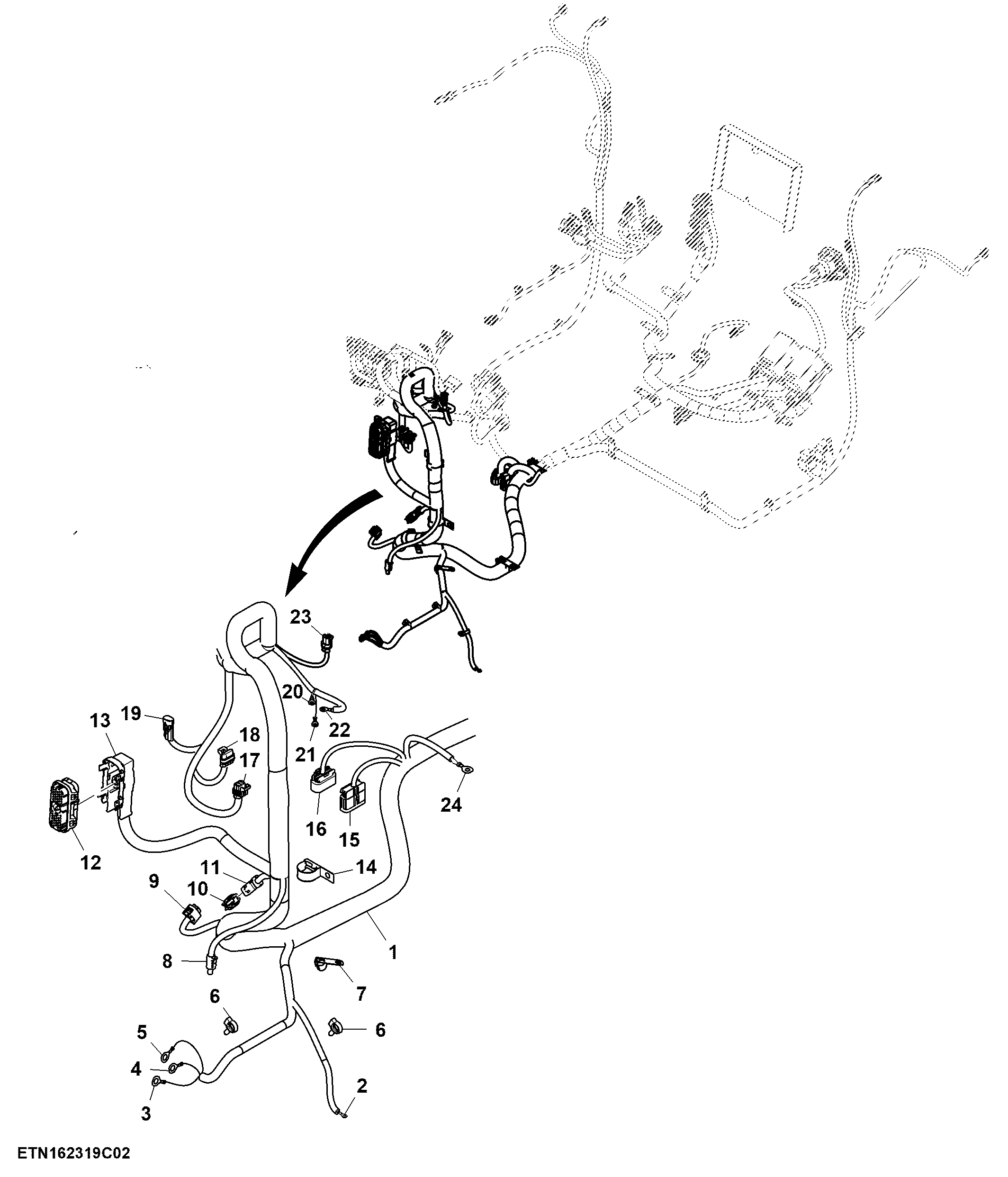 Chassis Wiring Harness, PowrReverser™, OOS, FT4, (2/6) ( - 012459)