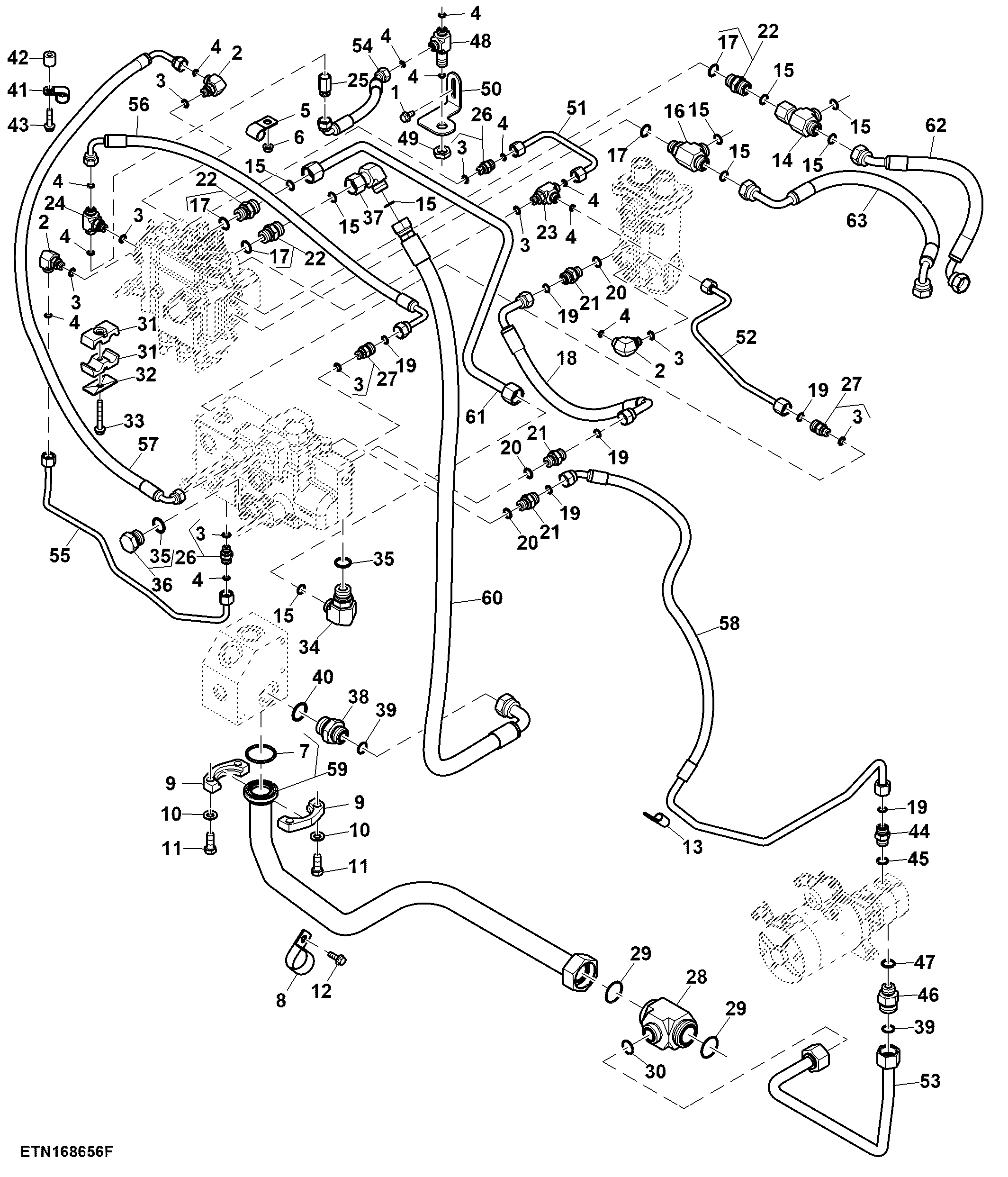 Steering System Lines, ACS™, W/ Hydraulic Trailer Brake (1/2) (801463 - 804100)