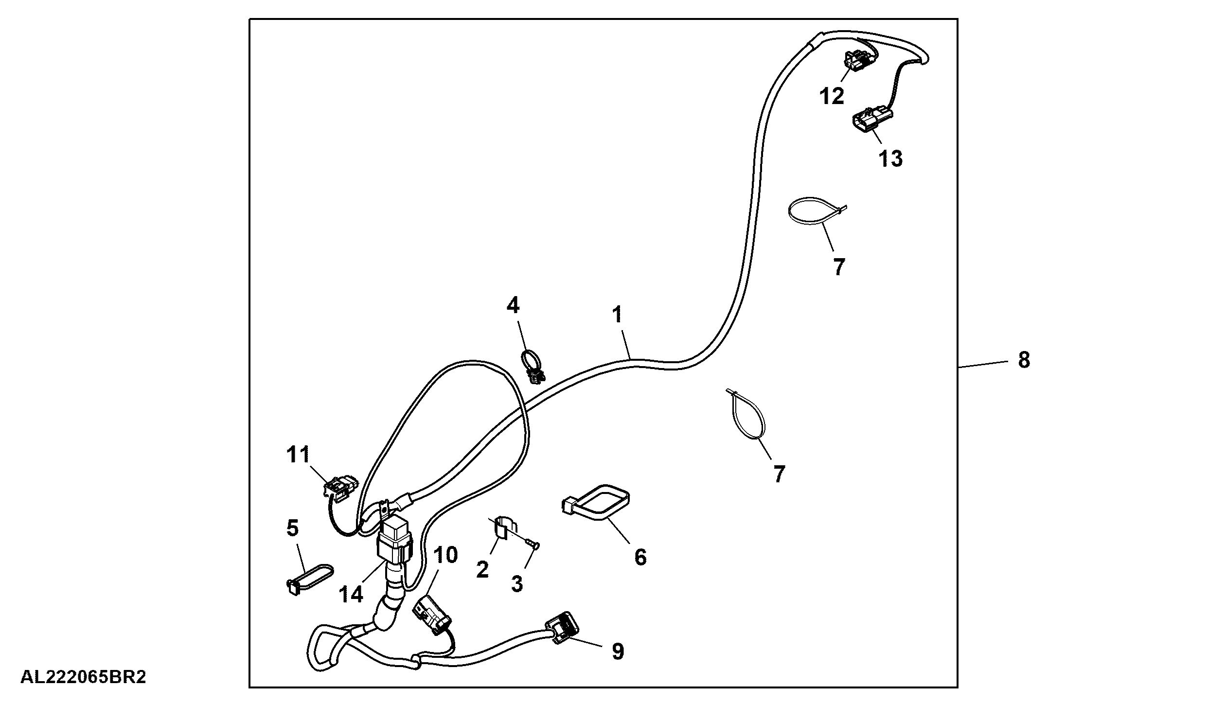 Wiring Harness, Trailer Beacon Light, W/ 7-Pin Socket