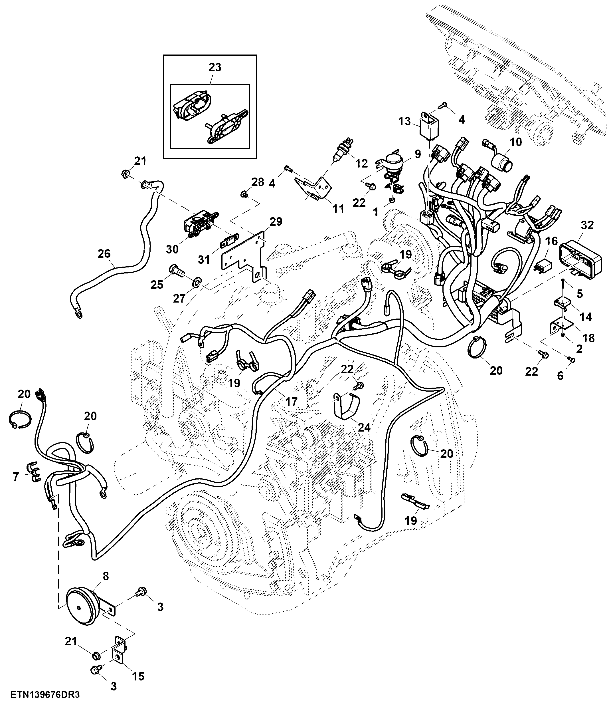 Front Console Wiring Harness, Premium ( - 011576)