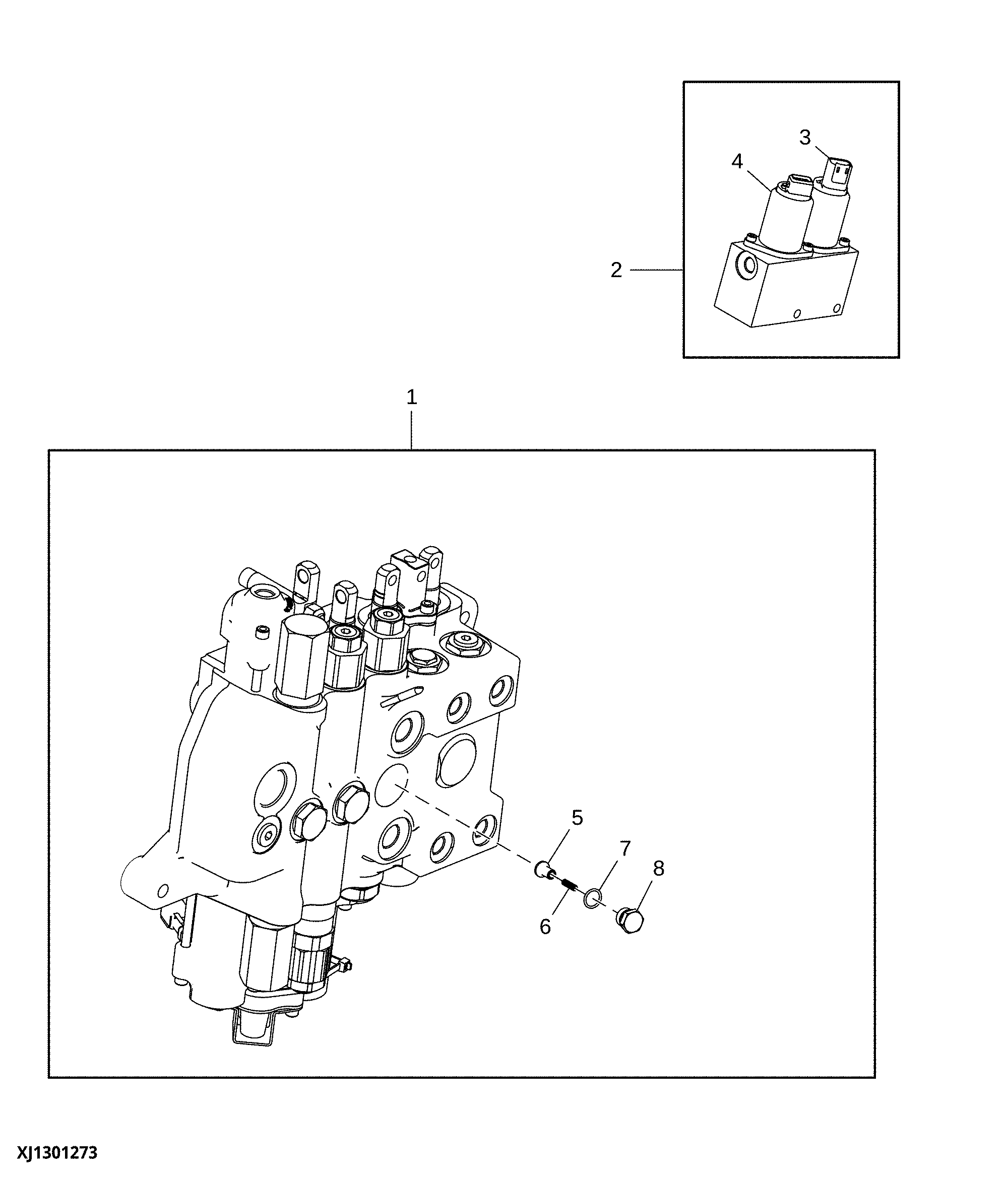 Loader Valve, Fifth Function with Electrohydraulic Auxiliary