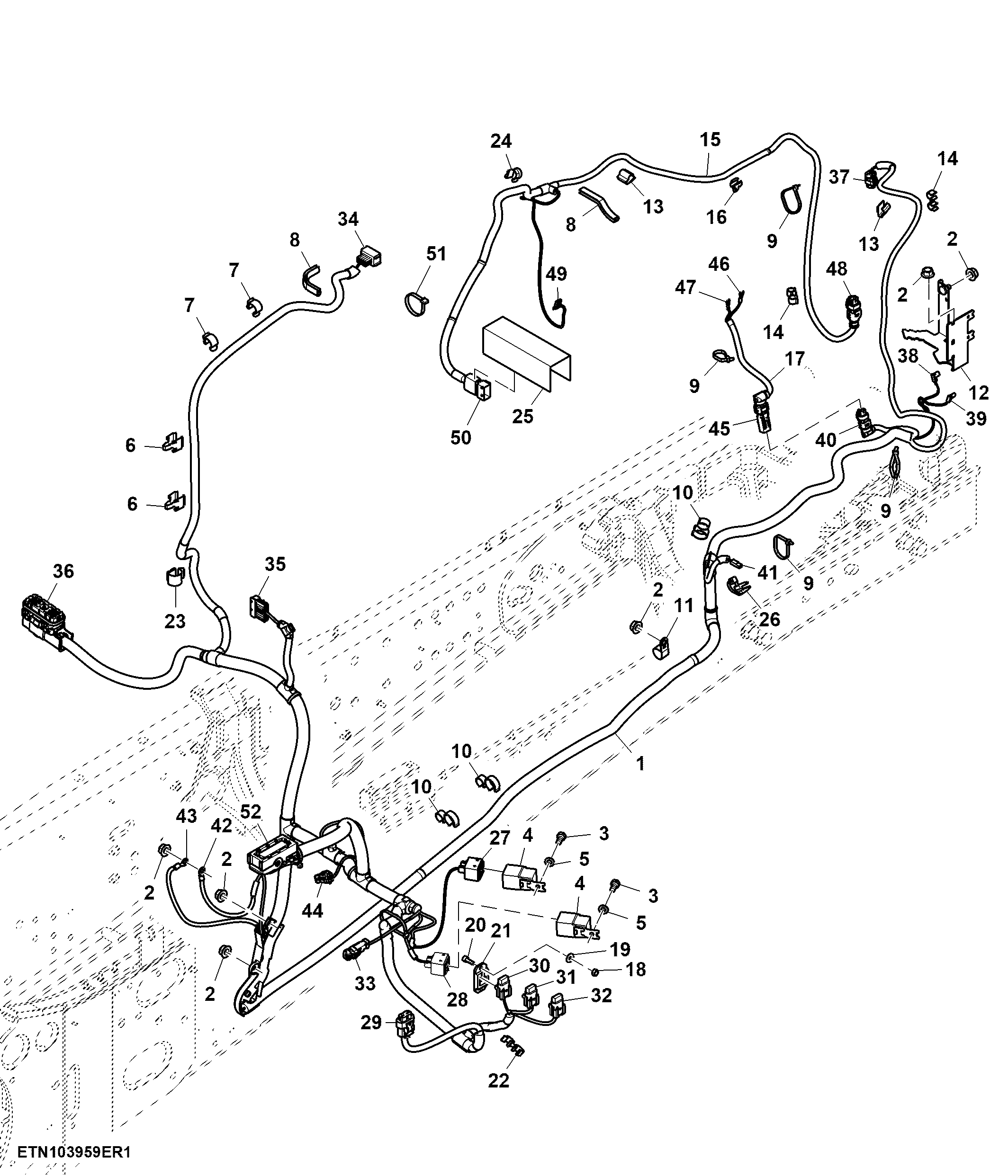 Wiring Harness, Front Chassis, W/O Front Controller, W/O Front PTO