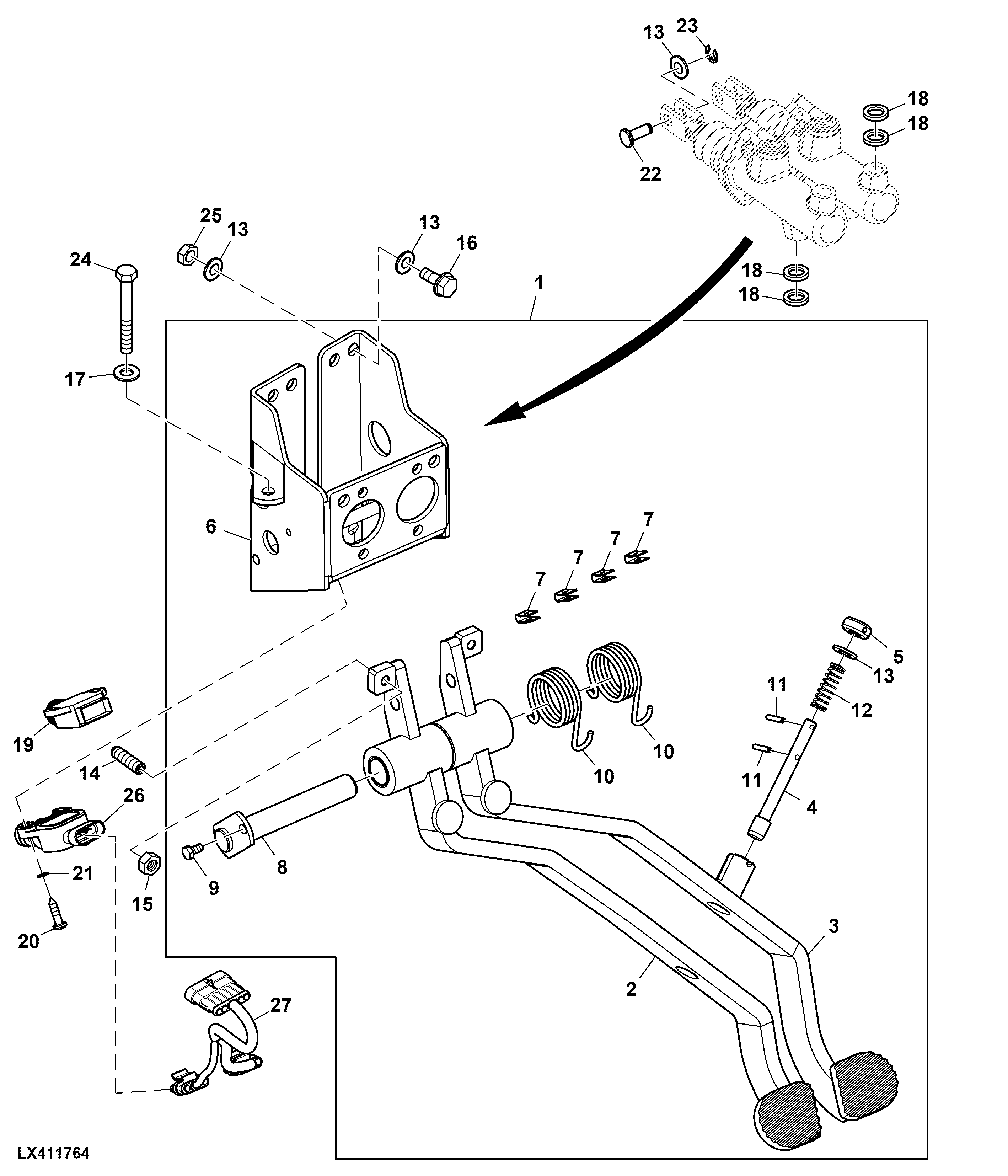 Brake Pedals and Wiring Harness ( - x09159)