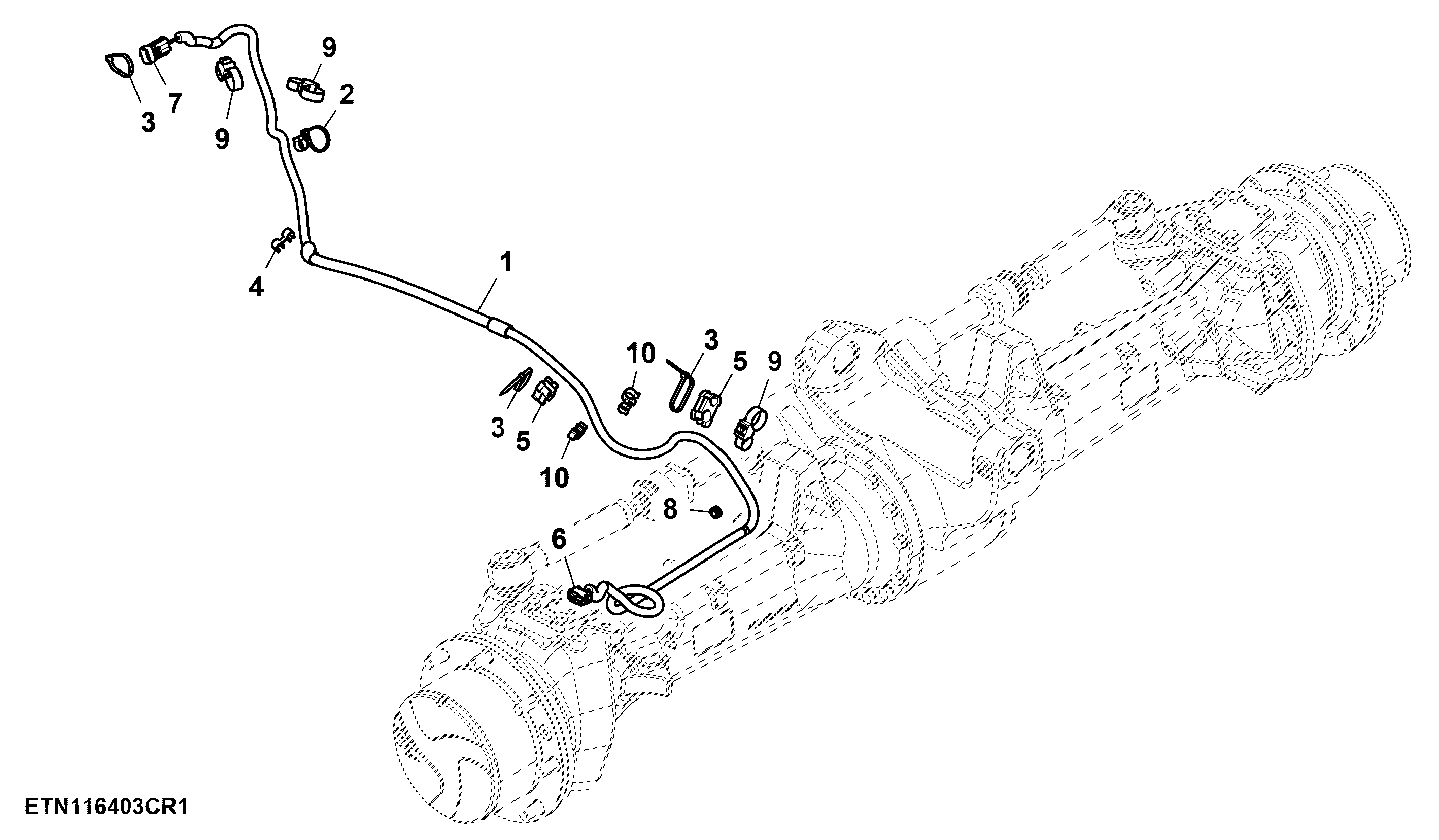 Wiring Harness, Steering Angle Sensor, 3 Piece MFWD Axle