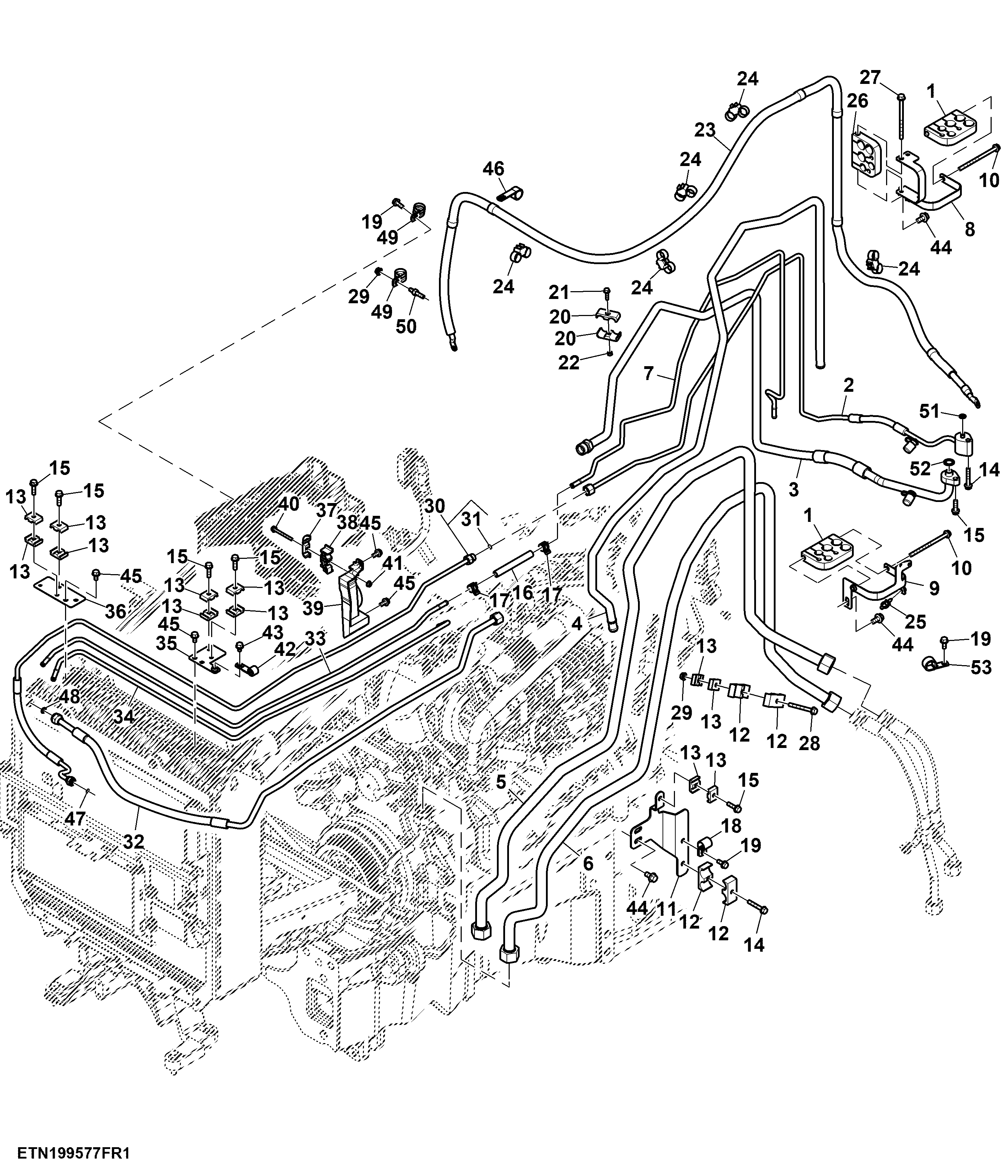 Front Bundle, Oil Lines, FT4/ Stage 5, 9.0L Engine