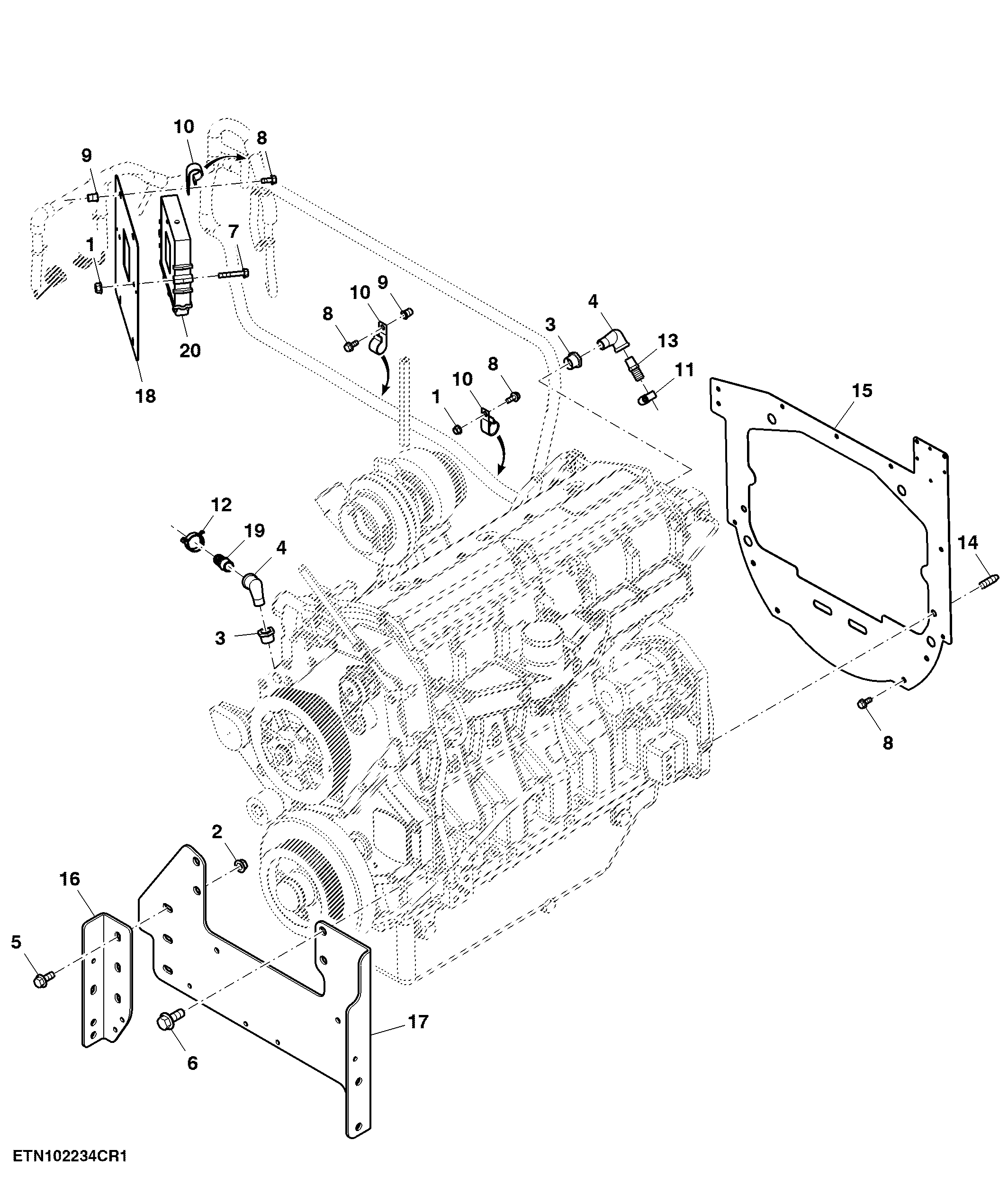 Engine Control Unit and Engine Mounts, Tier 2, 13.5 L