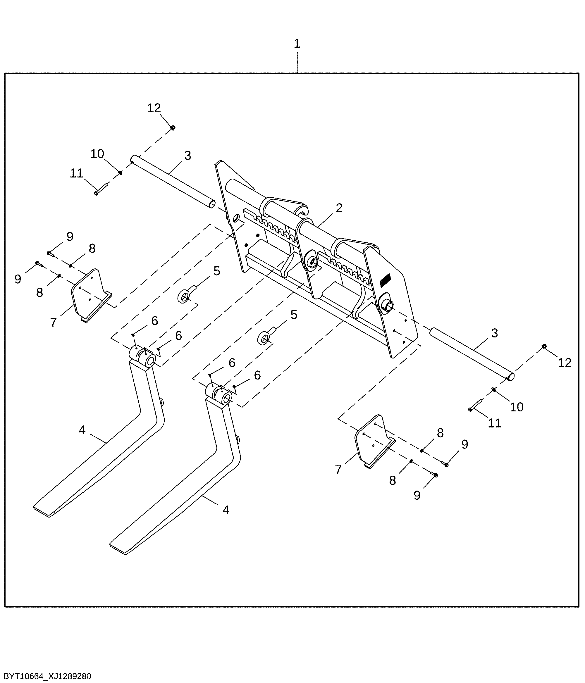 Standard Fork Kit, 60 inch Frame (48 inch Tines)