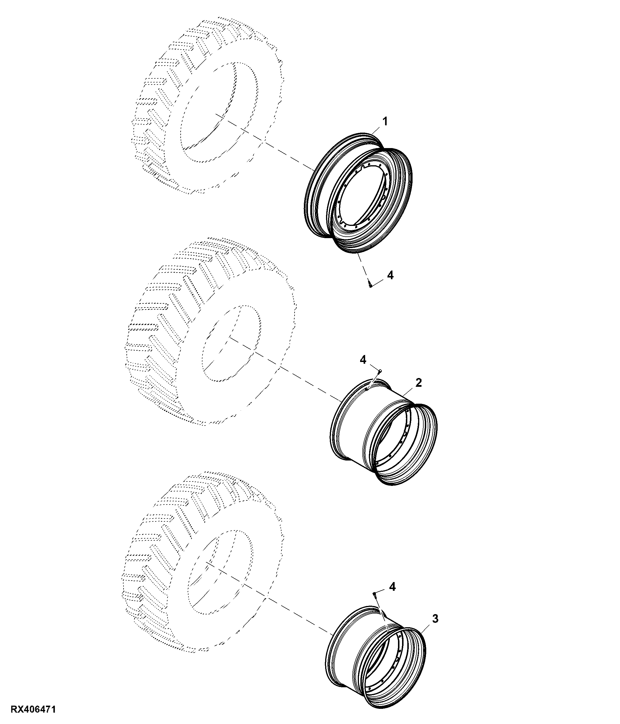 Rear Wheel, 2 Position, Group 48 Tires, RH Illustrated