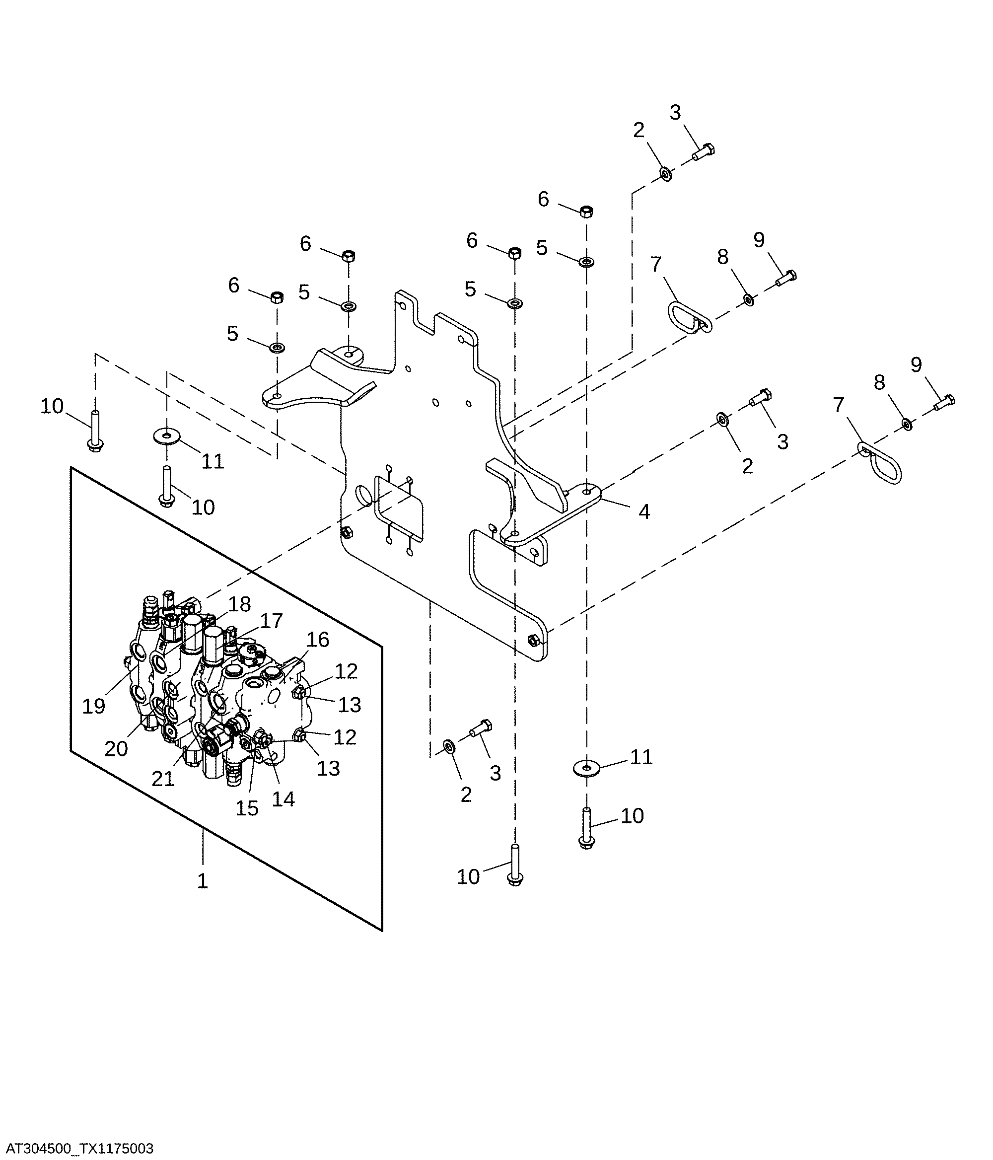 4-Function Backhoe Valve, Pilot with Flow Control