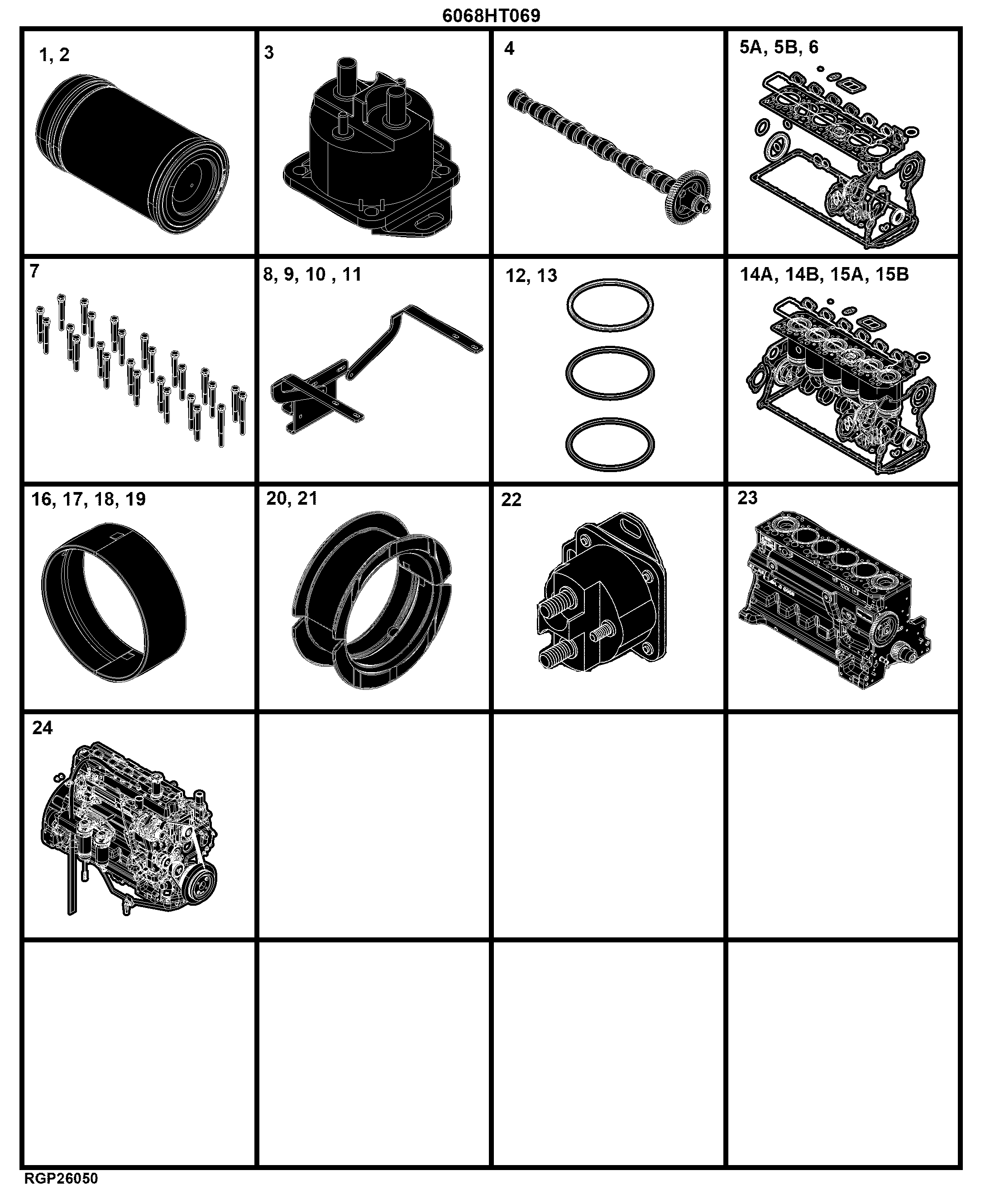 04B Engine 6068HT069-RE529930 - RE554448