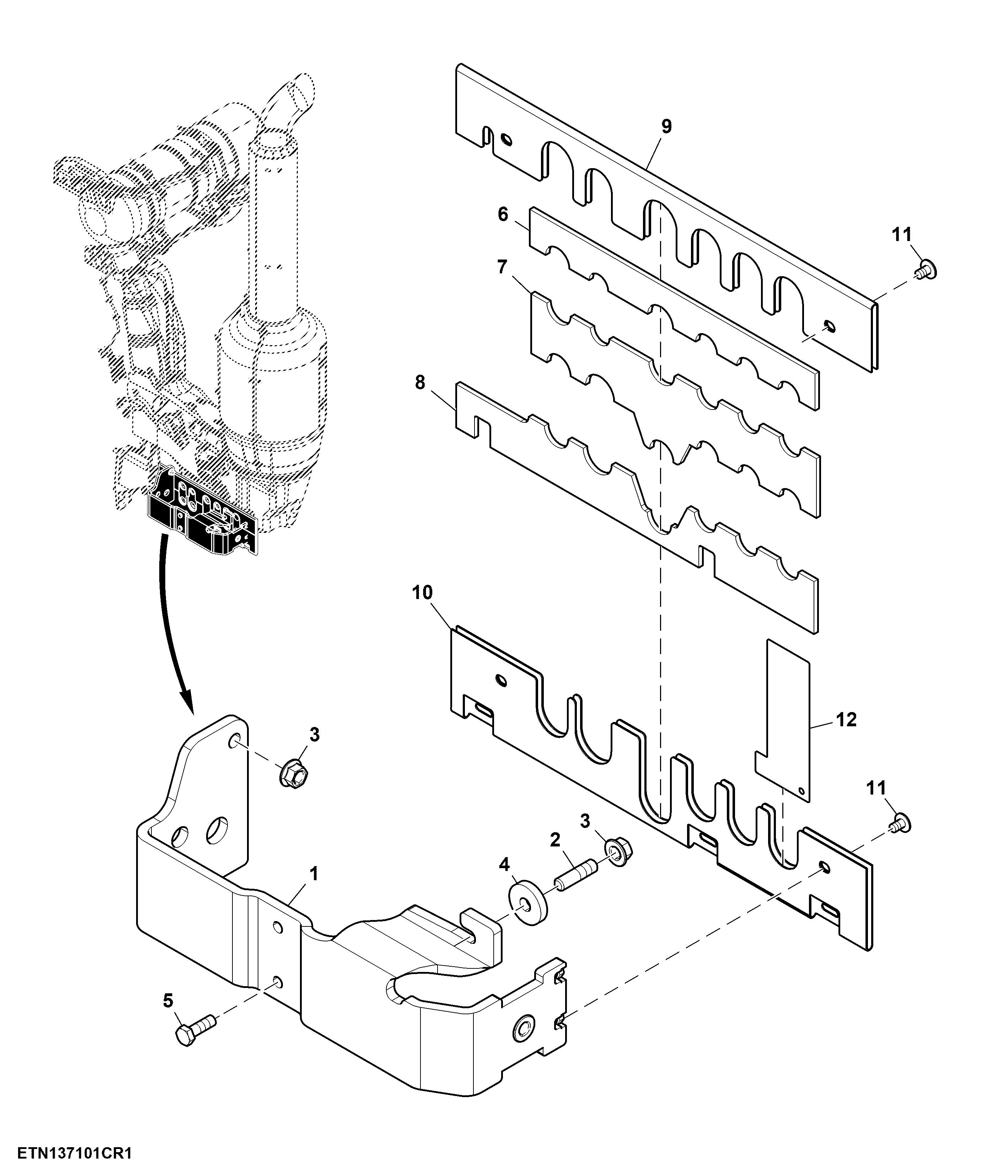Mounting Parts, Midstack SCV, W/ Premium Front Hitch, W/ 2 Functions